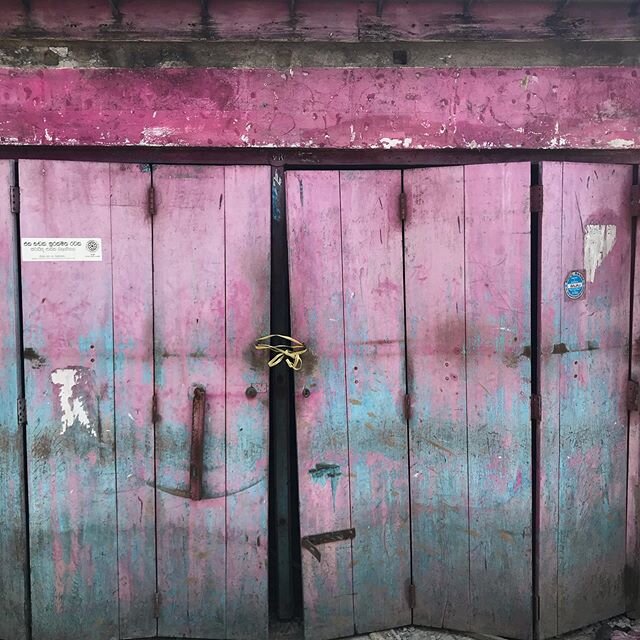 Colour perfection in Welligama today . Out and about . #colour #pink #blue #fade #shop #doors #travel #explore #srilanka