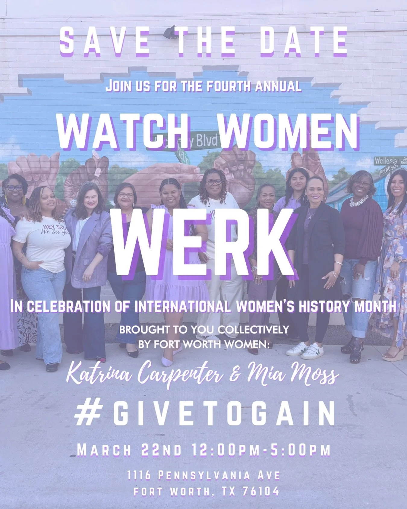 Join us for the 4th Annual Watch Women Werk, a celebration of women, community, and collaboration in honor of International Women&rsquo;s History Month.

Hosted in collaboration by Katrina Carpenter &amp; Mia Moss, this event brings together women fr