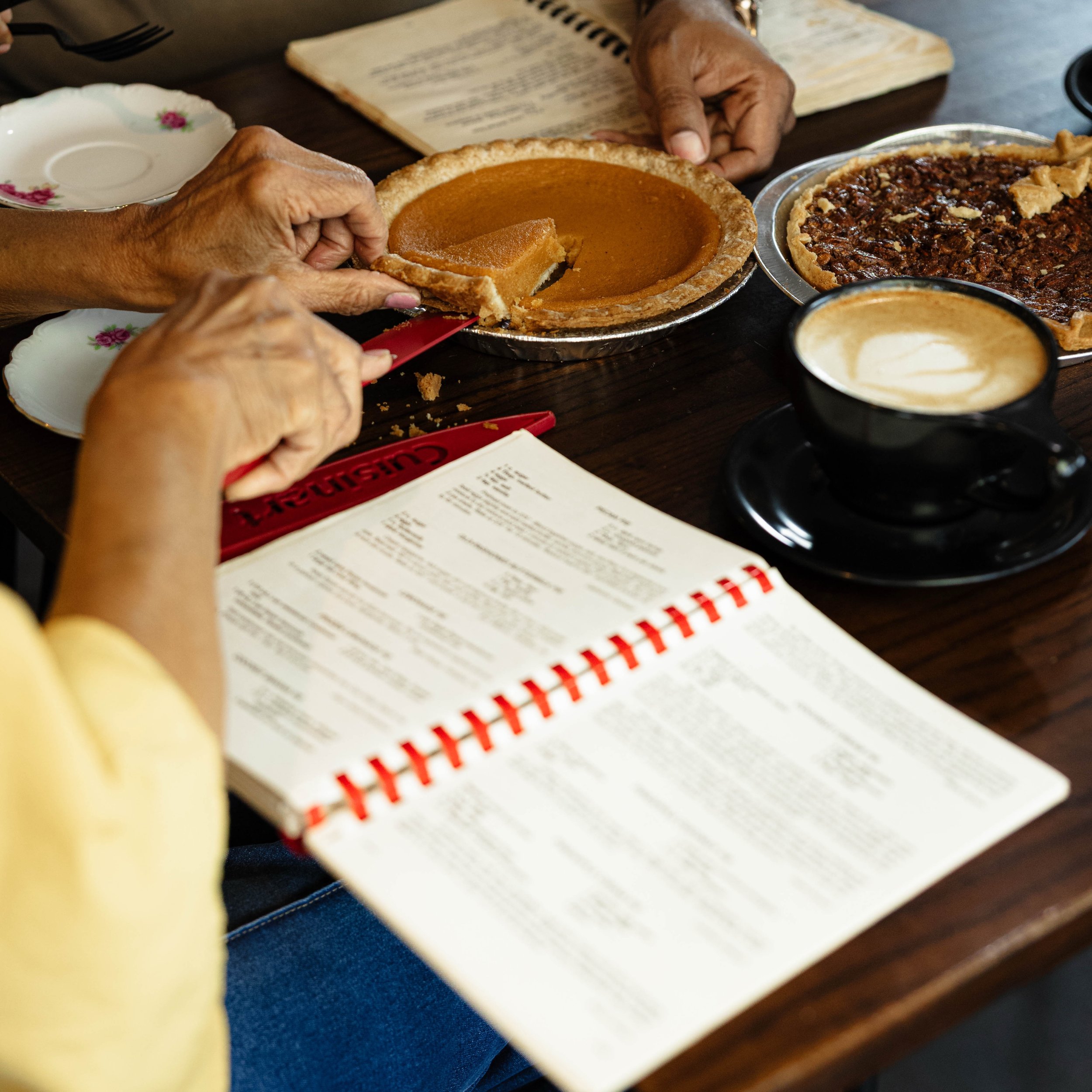 A recipe passed down from generations before.

Shared with you. 
The Sweet Potato Pie Latte &amp;
The Save Me A Slice Latte