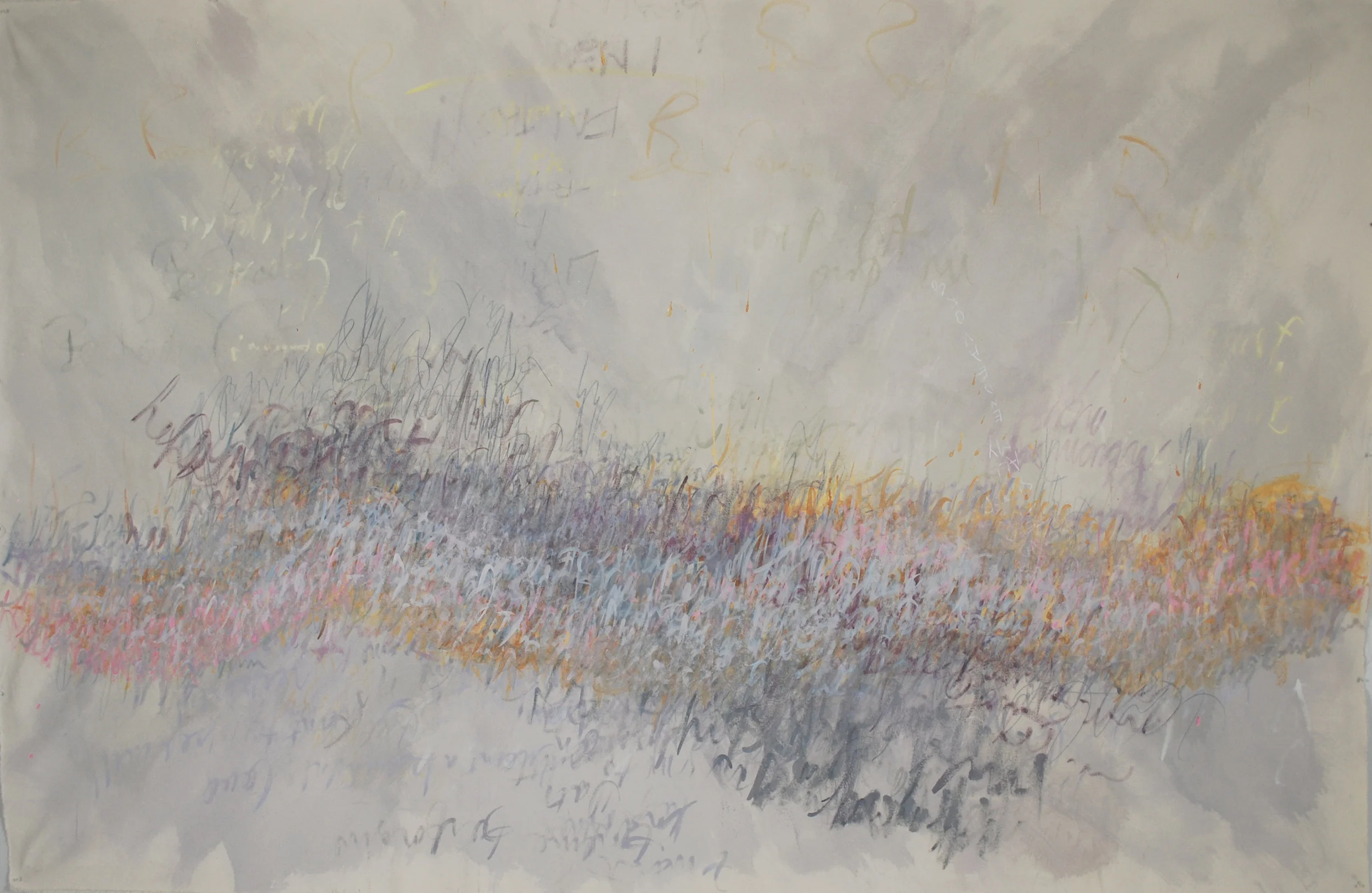 Gaslighter, Acrylic, gouache and pencil crayon on canvas, 72” x 108”, 2014