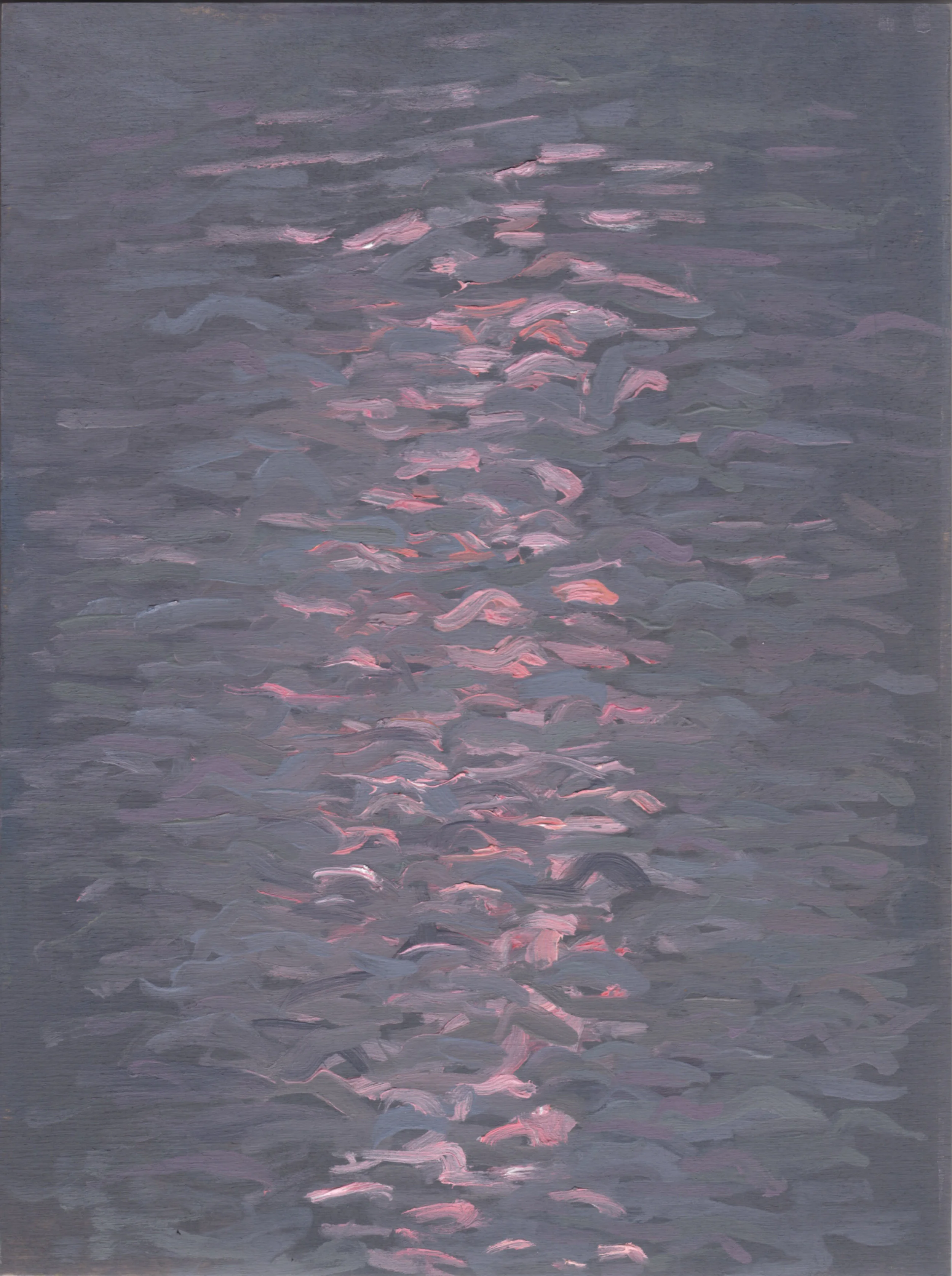 August 26 2015 12 st. bridge / fires from northern states and BC, First Light, oil on birch panel, 12" x 9"