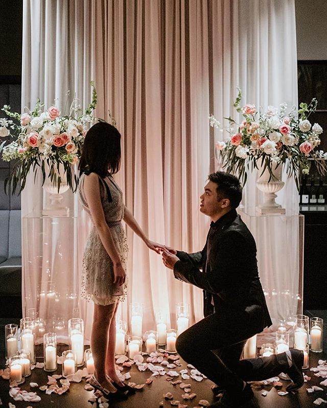 2 years ago, Eric and Angie got married sans a proposal. On her birthday, Eric decides to do it right 🌹 #luxeproposals 📷 @whitedahliastudios