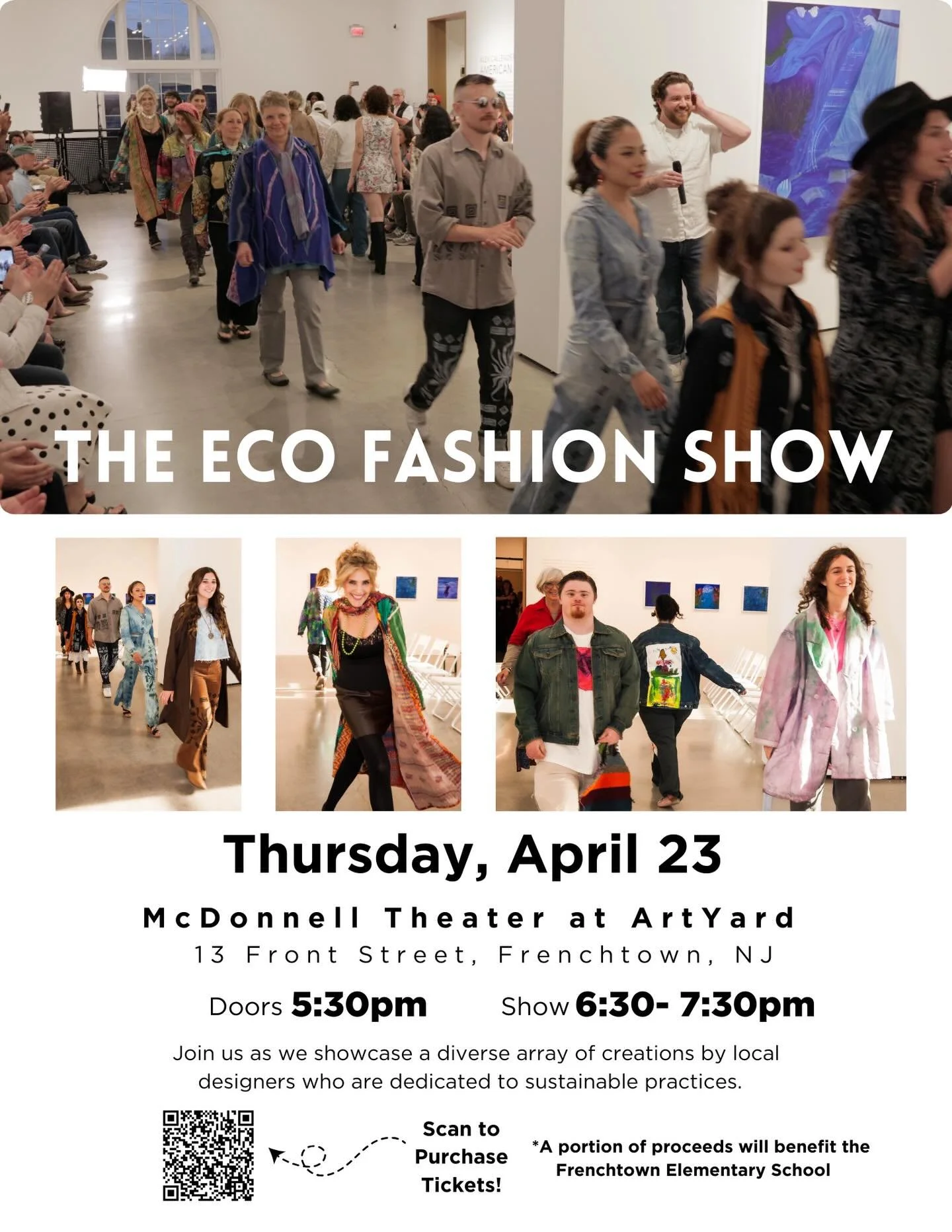 🎟️Get ready for the third annual Eco Fashion Show! Join us for a night of sustainable style and fun as local designers showcase their unique collections on the stage at the McDonnell Theater. Enjoy a grazing table from @lovinovenfrenchtown, local wi