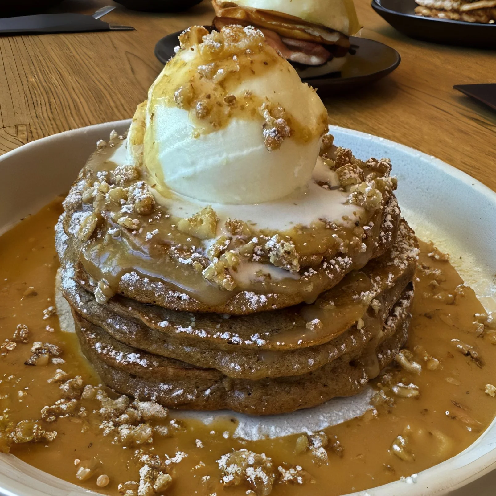 Indulge in the perfect blend of sweetness and spice with our sticky date pancakes! These fluffy delights are topped with a luscious butterscotch sauce and a sprinkle of love. Treat yourself this weekend and savour every bite! 😋🍂

#StickyDatePancake