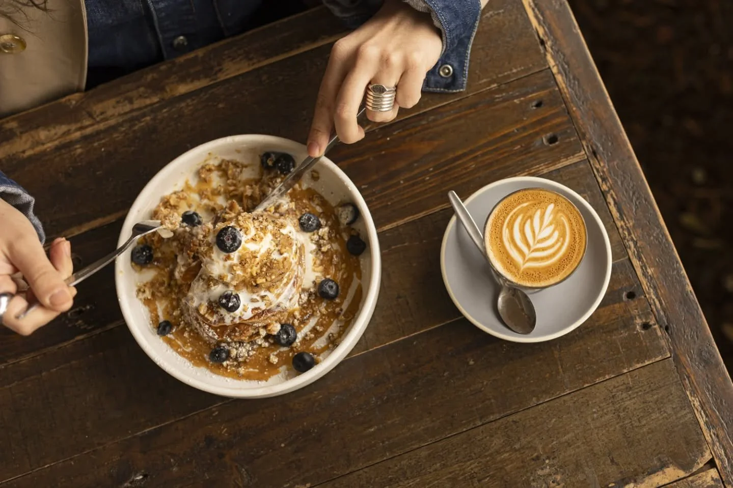 Sticky date pancakes and a latte. There are worse ways to spend a Thursday Morning.