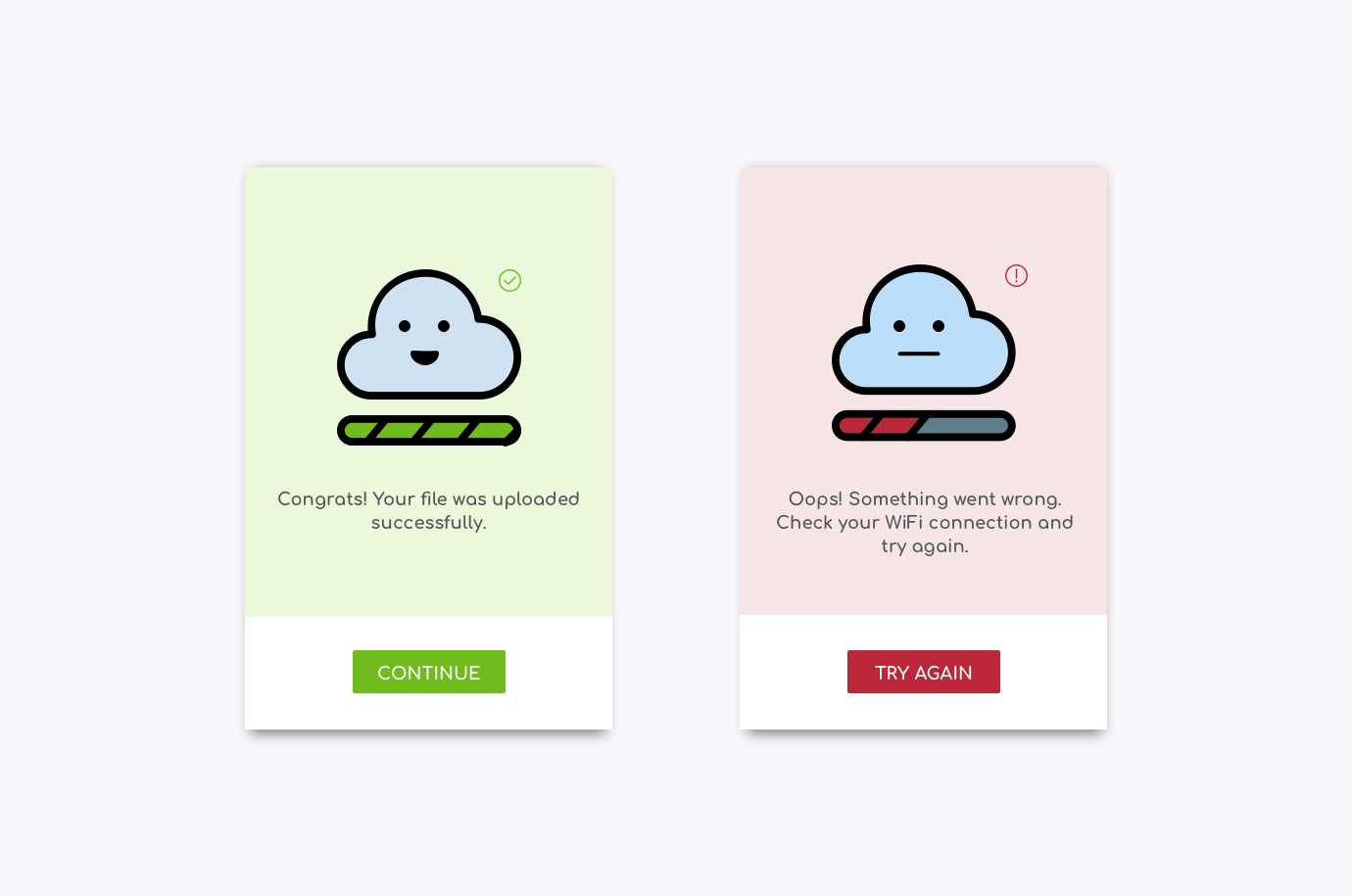 Daily UI #011 - Flash Messages (success + error)