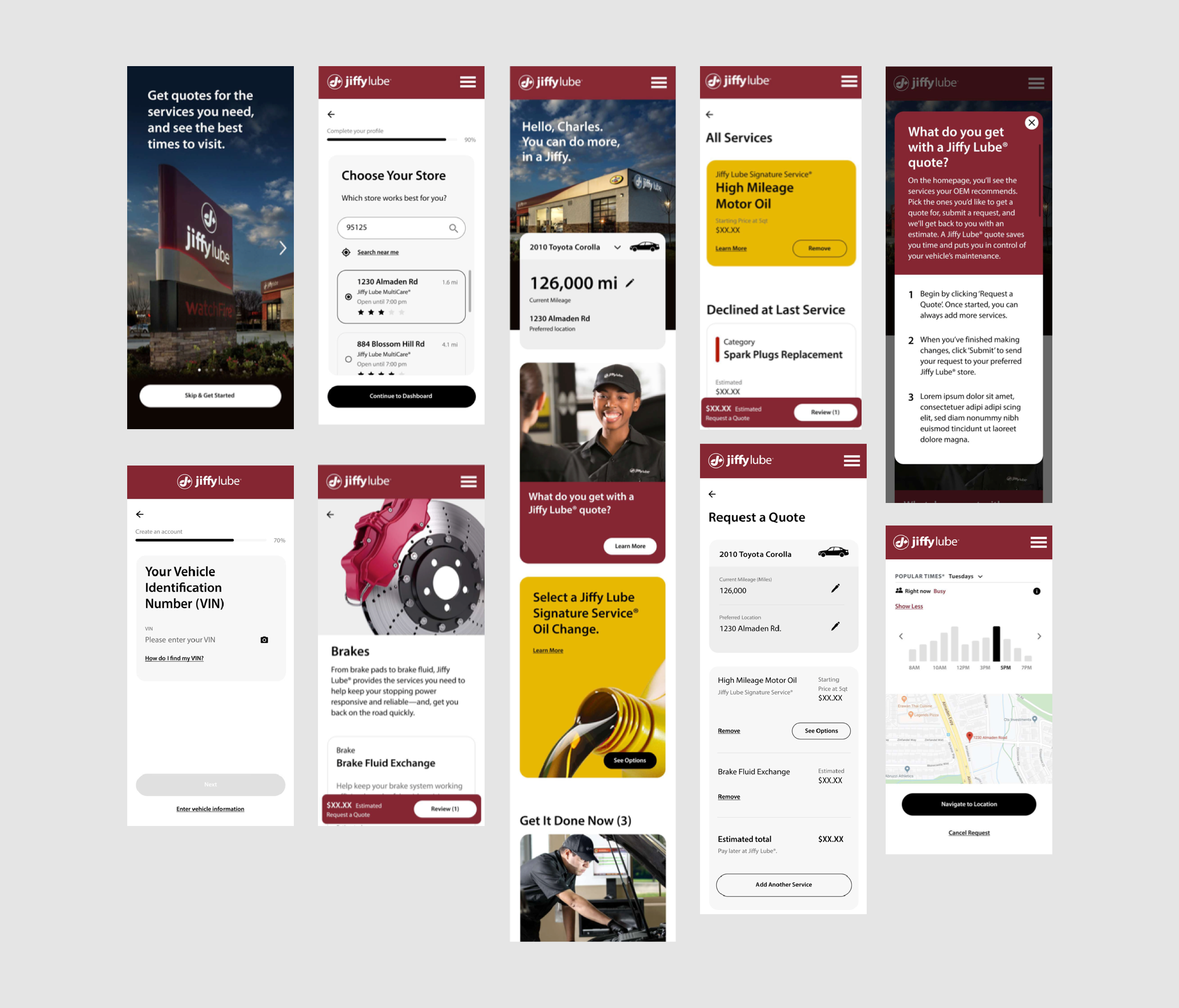 Detailed design mockups - prices have been redacted as they vary per store.
