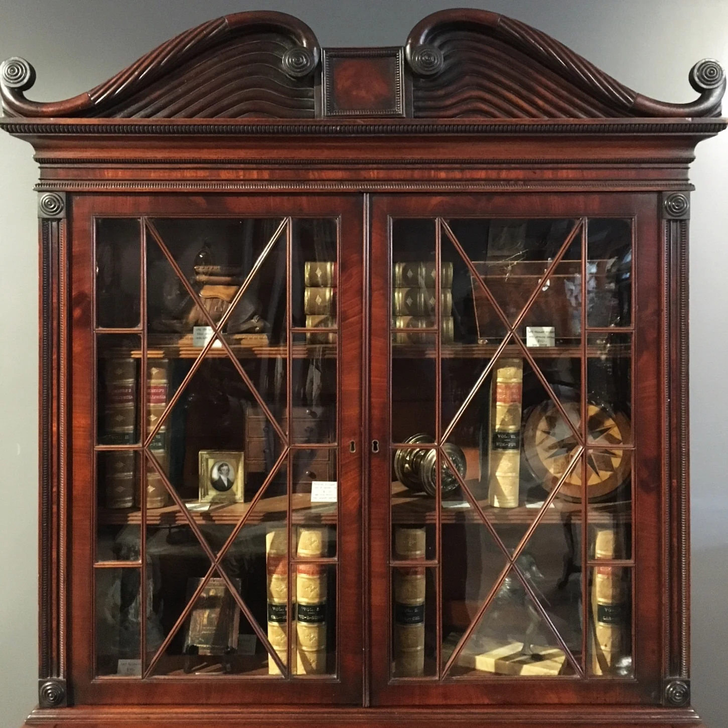 scottish regency astragal glazed mahogany secretaire bookcase 
