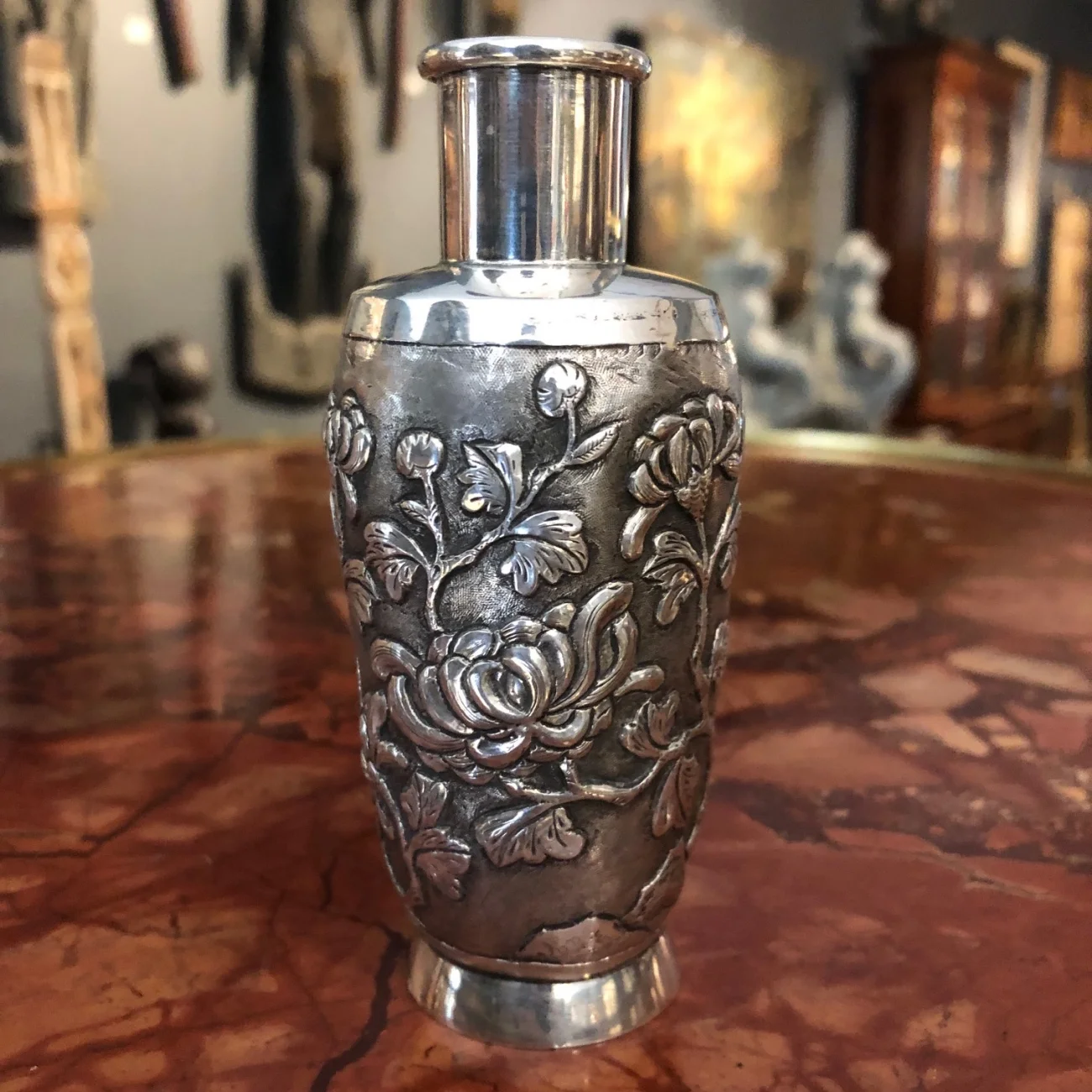 Chinese Export Miniature Silver Vase