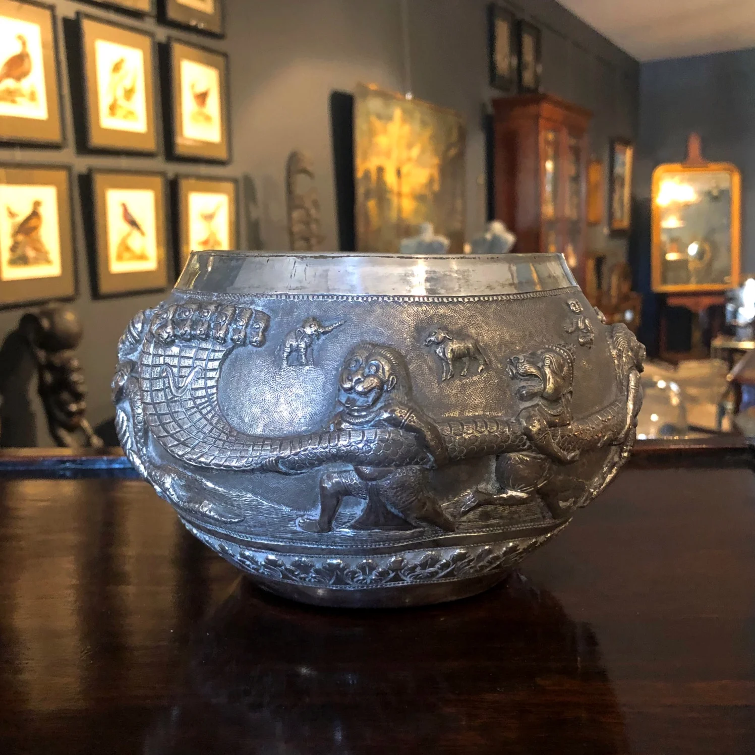 Late 19th Century Burmese Silver Bowl