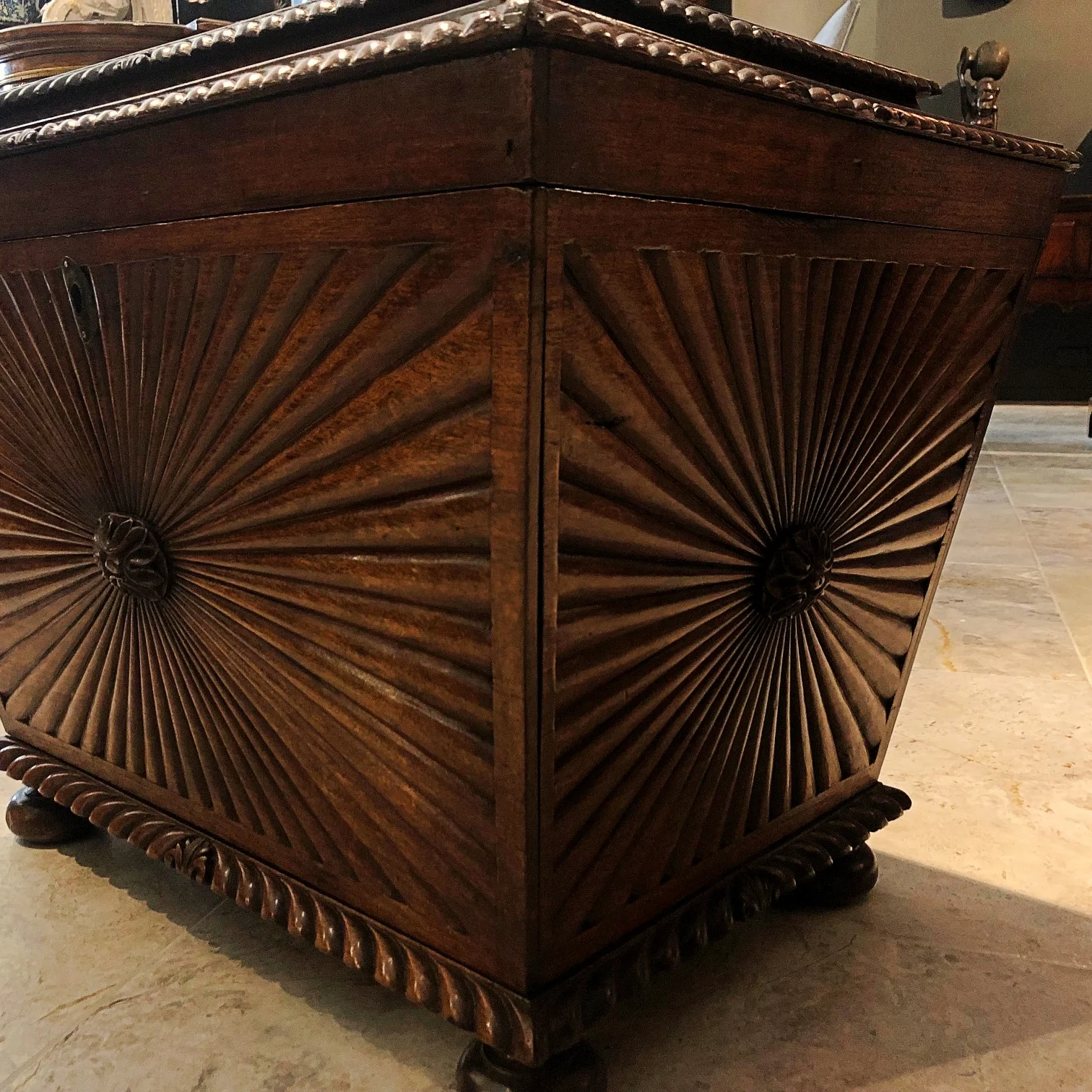 antique anglo indian padouk wood cellarette