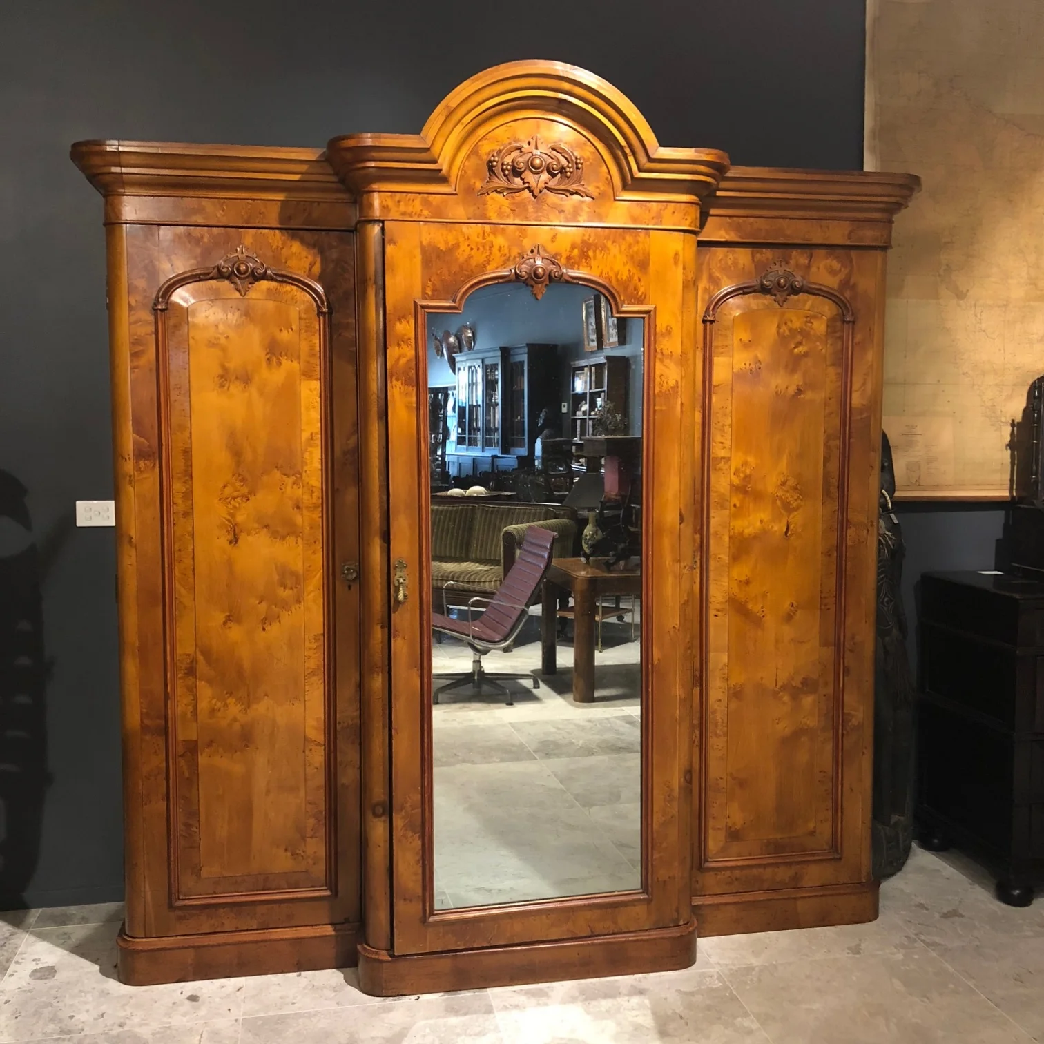 Tasmanian Birdseye Huon Pine Breakfront Wardrobe