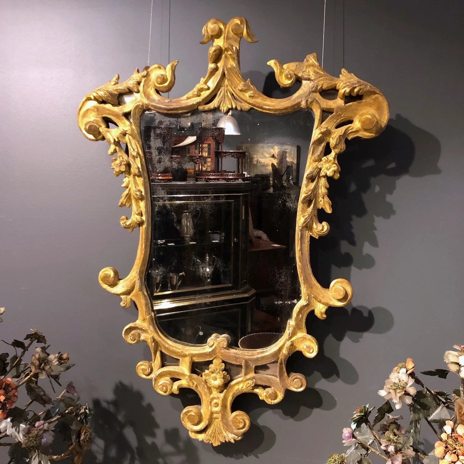 18th Century Gilt Wood Wall Mirror -HOLD