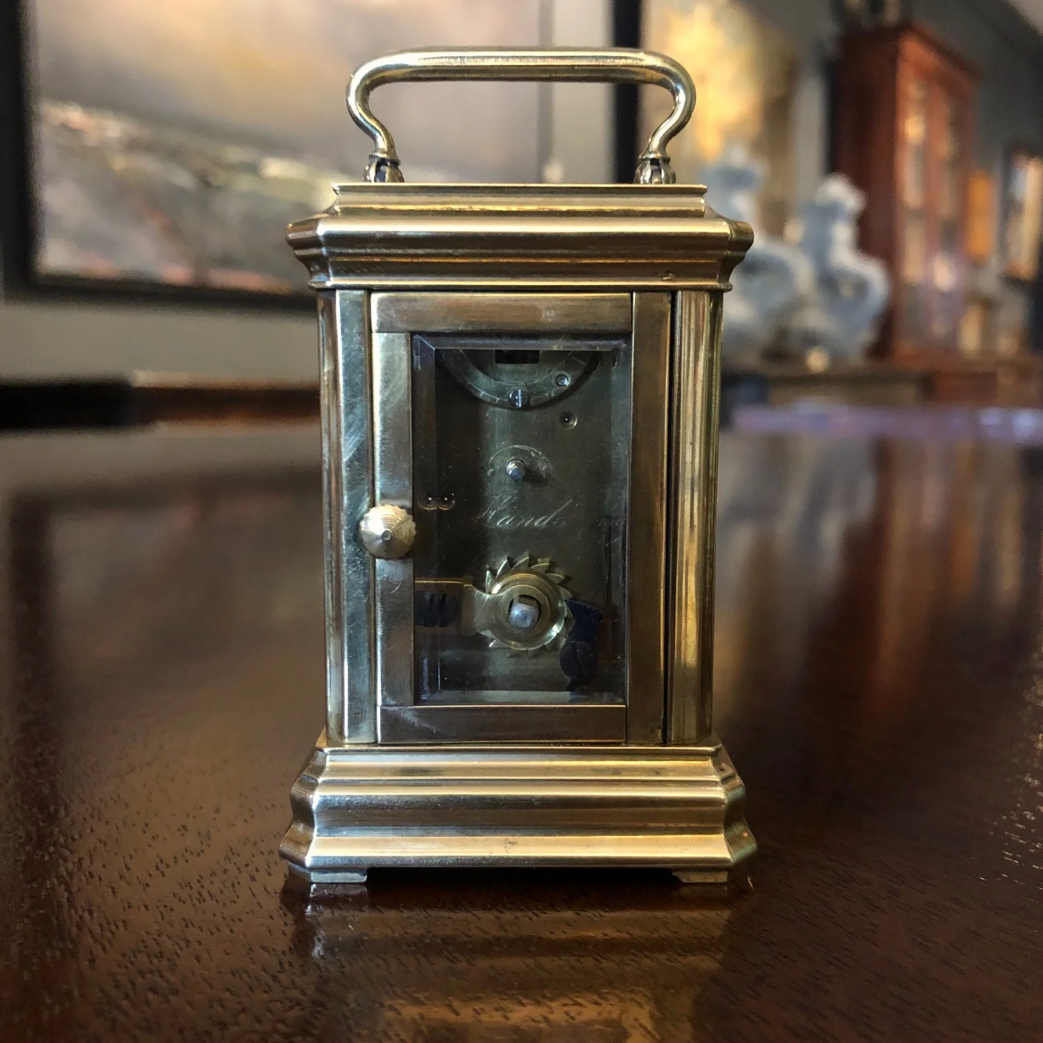antique miniature carriage clock, retailed by J.W. Benson, London