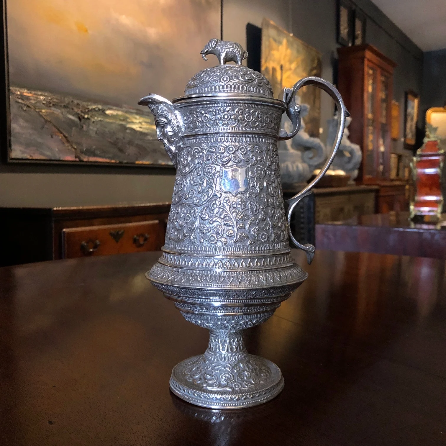 19th Century Indian Silver Water Jug