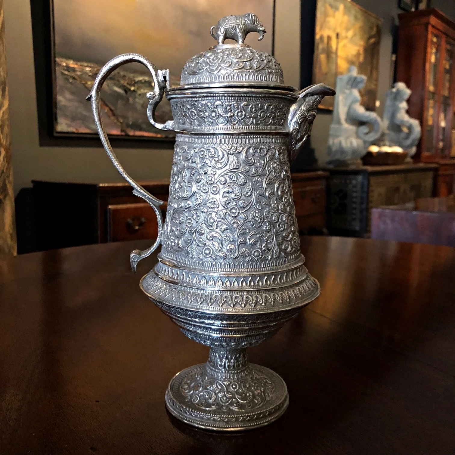 19th Century Indian Silver Water Jug