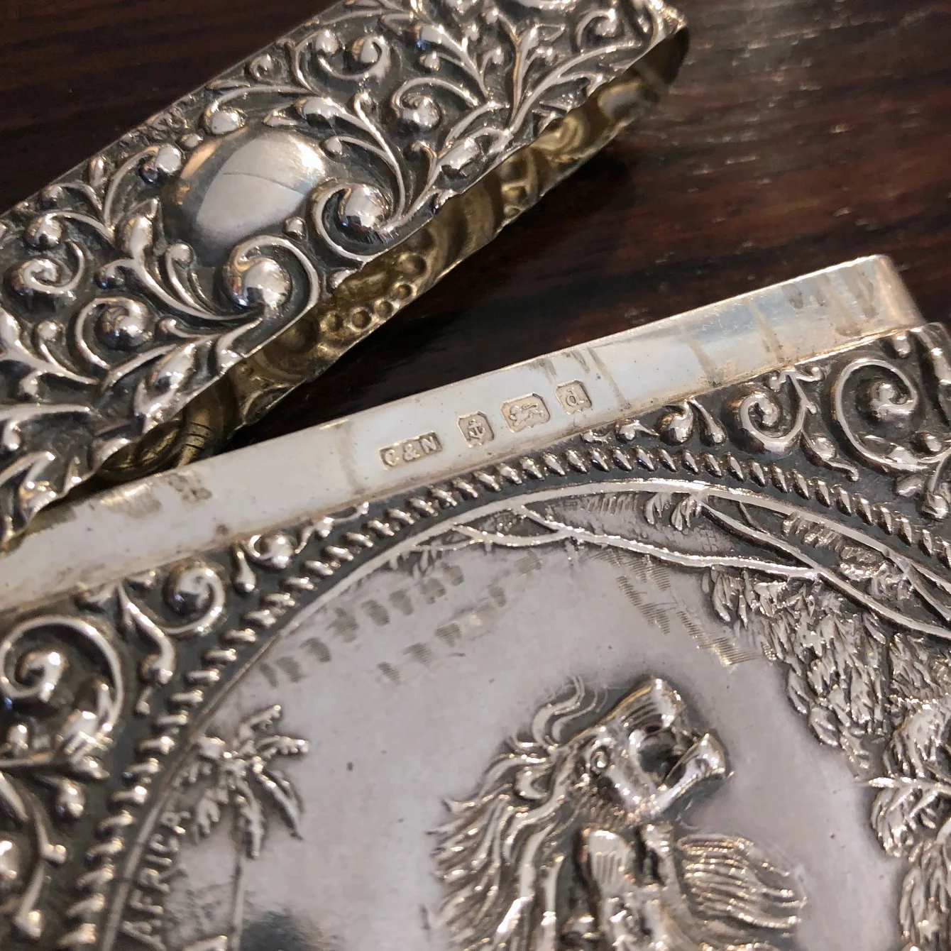 English Sterling Silver Card Case by Crissford & Norris antique