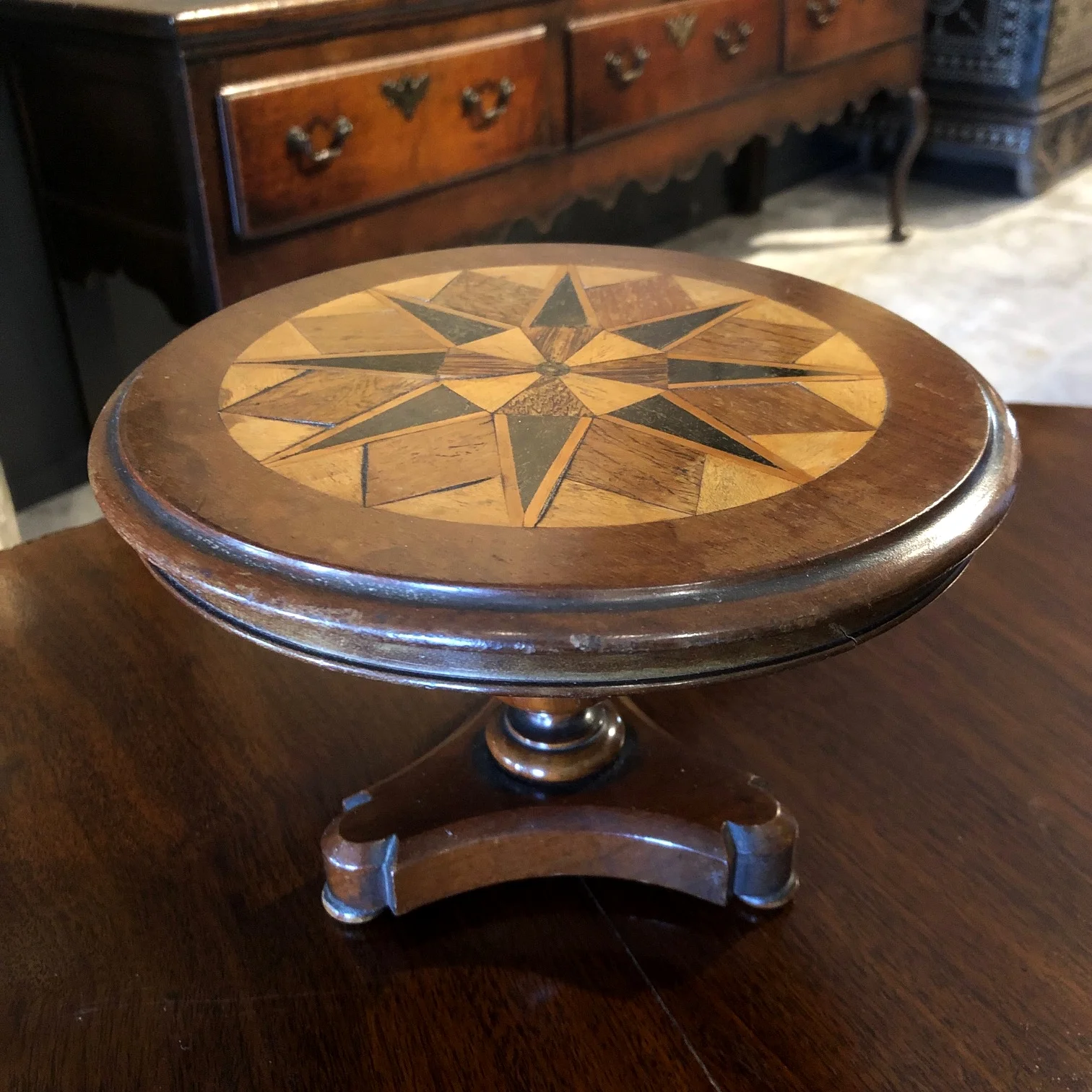 English Specimen Wood Top Apprentice Table antique
