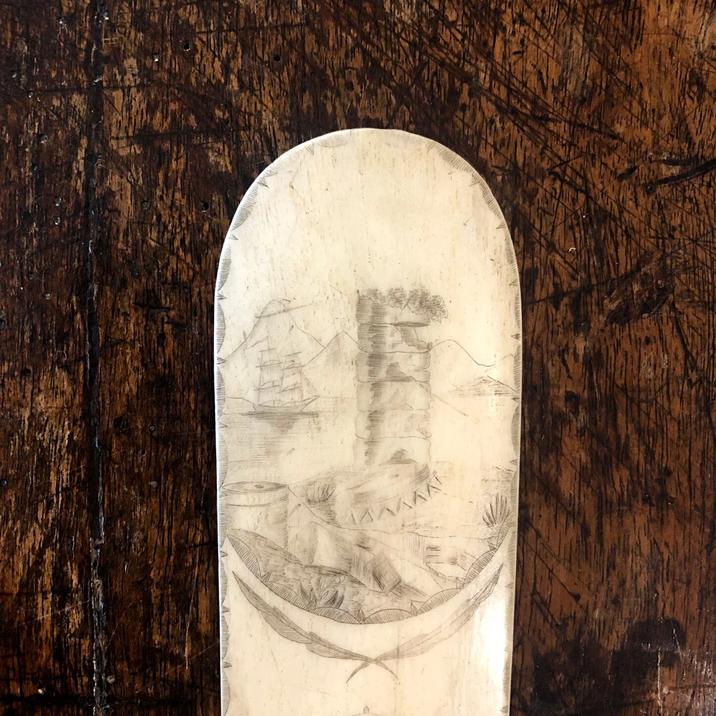 Mid 19th century whale bone busk, circa 1840 antique 