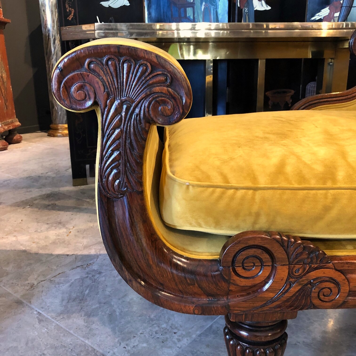 Regency Rosewood Fish End Sofa, Attributed to Gillows antique furniture