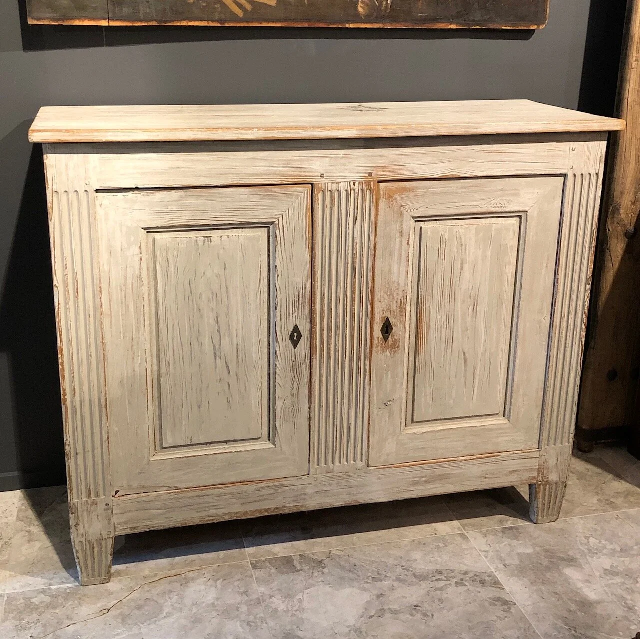 Early 19th century Swedish painted side cupboard, circa 1820 antique