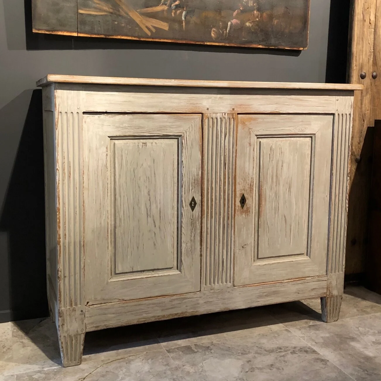 Early 19th century Swedish painted side cupboard, circa 1820 antique