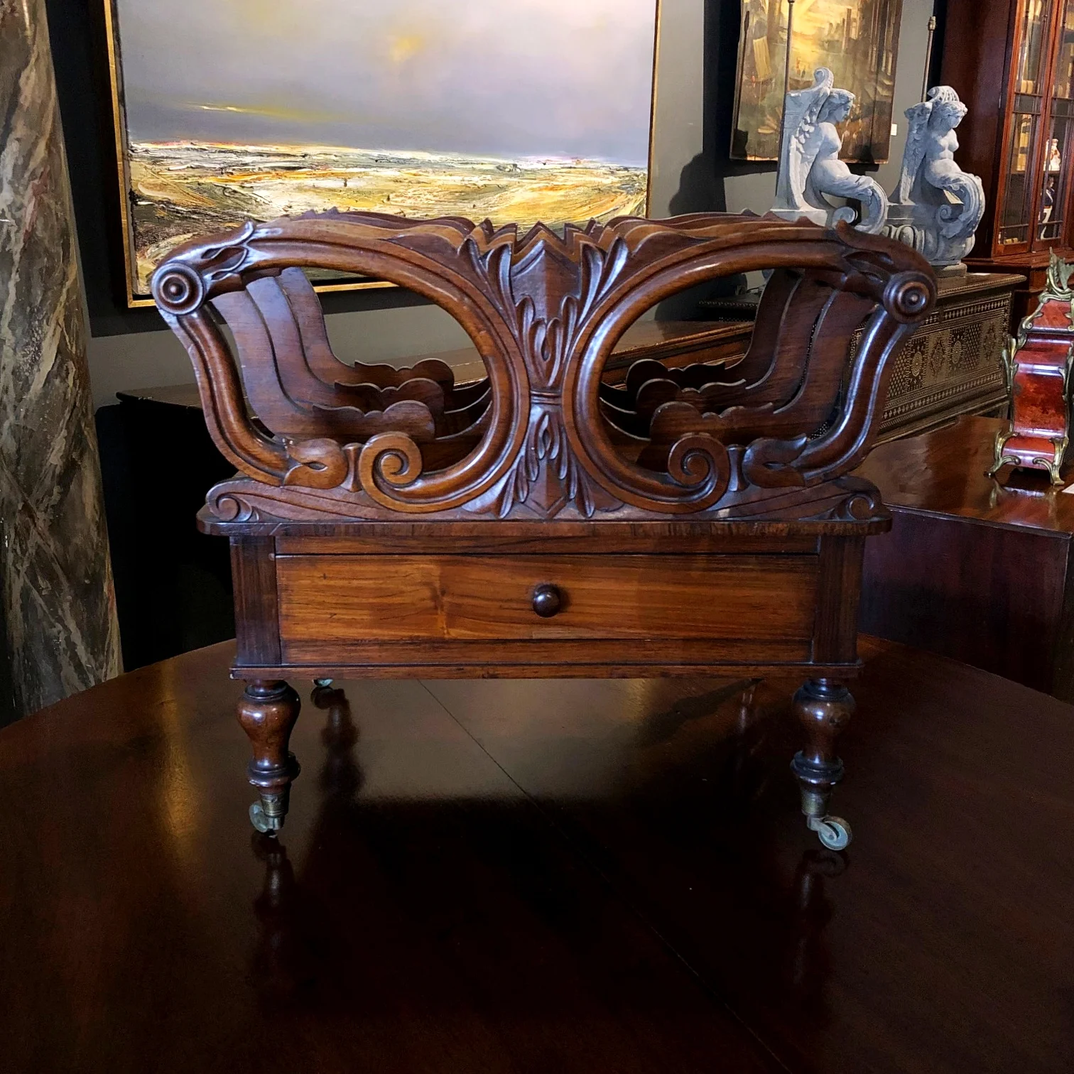 19th Century English Rosewood Canterbury