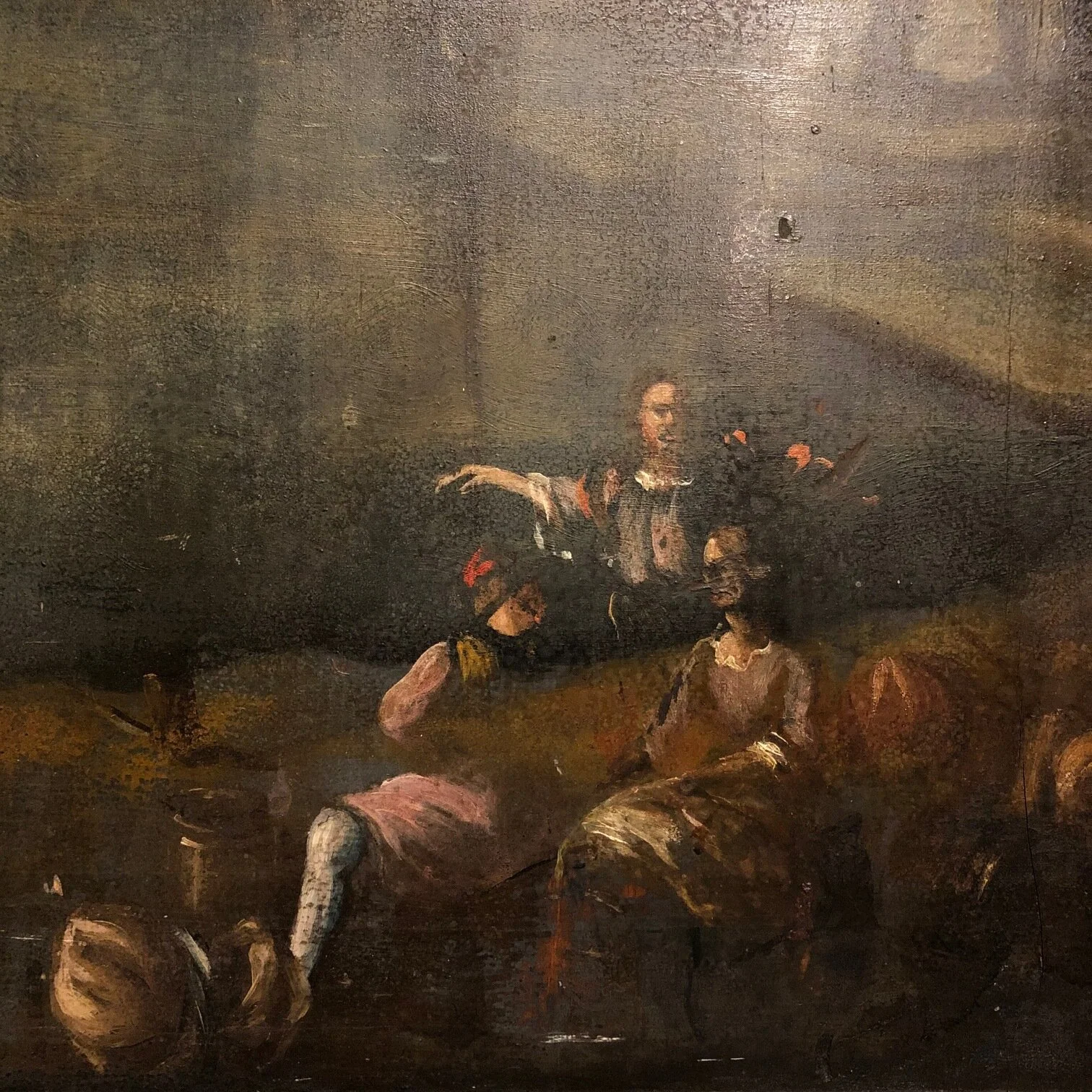 18th century Italian oil painting on wooden panel antique art