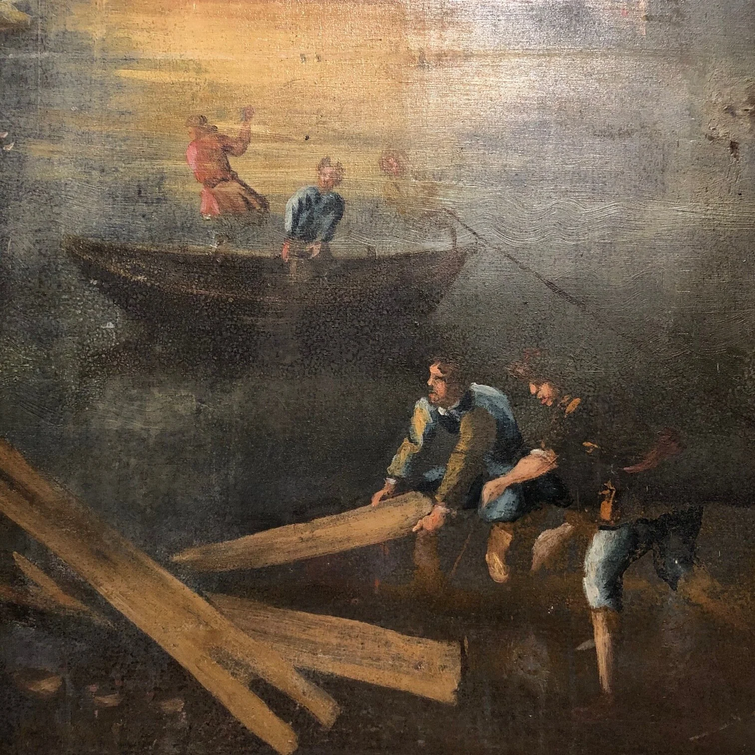 18th century Italian oil painting on wooden panel antique art