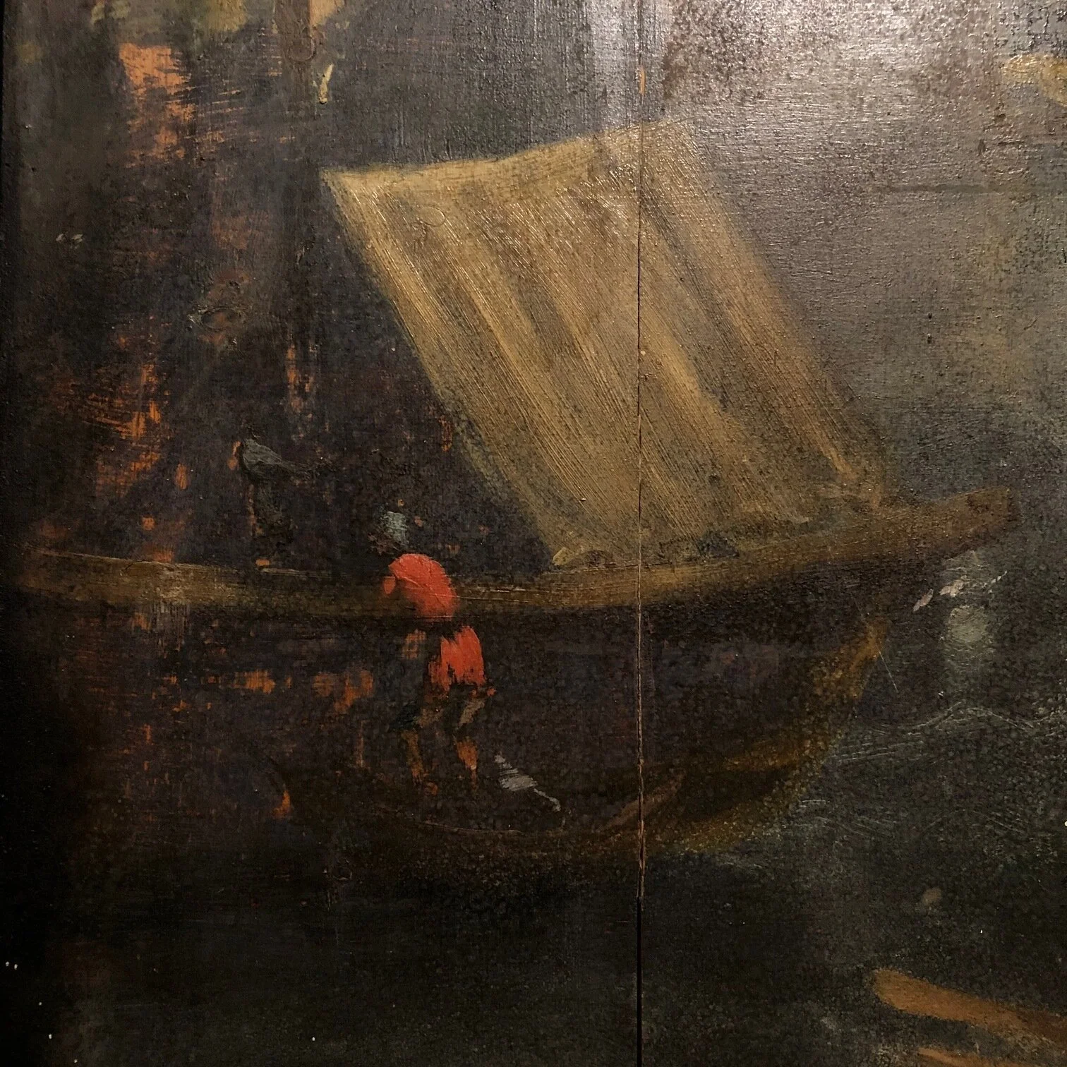 18th century Italian oil painting on wooden panel antique art