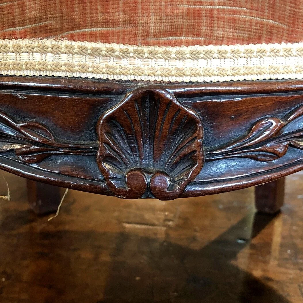 Fine quality mid 19th century English mahogany child’s chair on original brass castors, circa 1860 antique