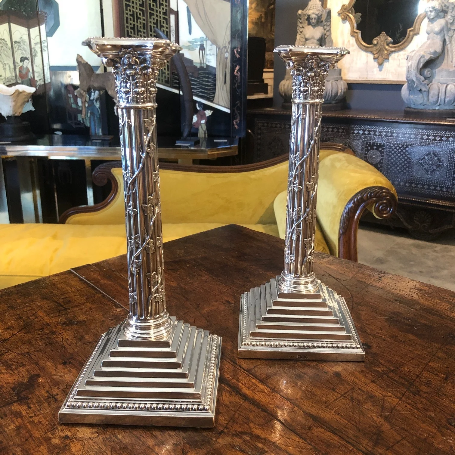 Late 19th Century English Sterling Silver Candlesticks