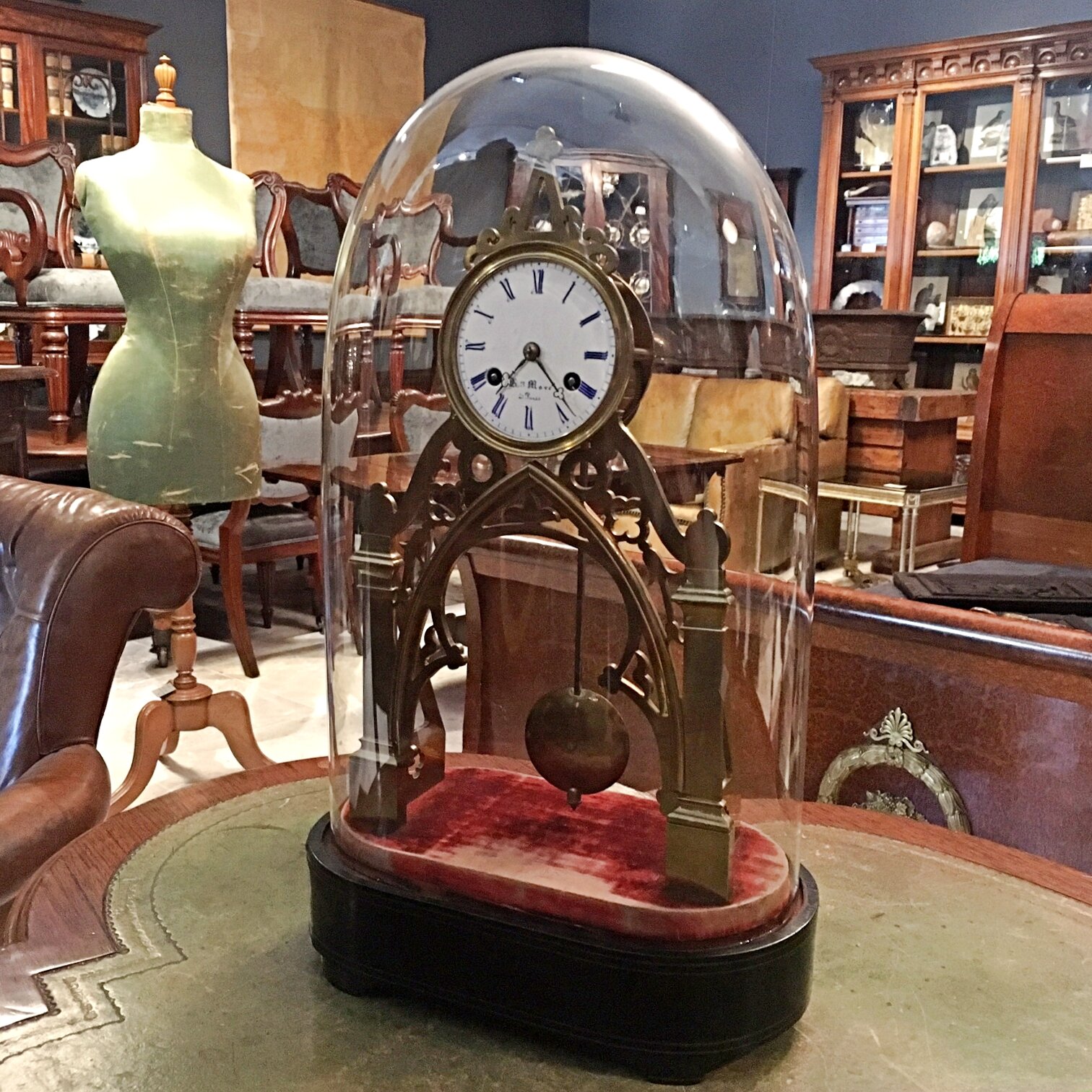 Late 19th century French gothic skeleton clock by H. Marc - Paris, circa 1880 antique