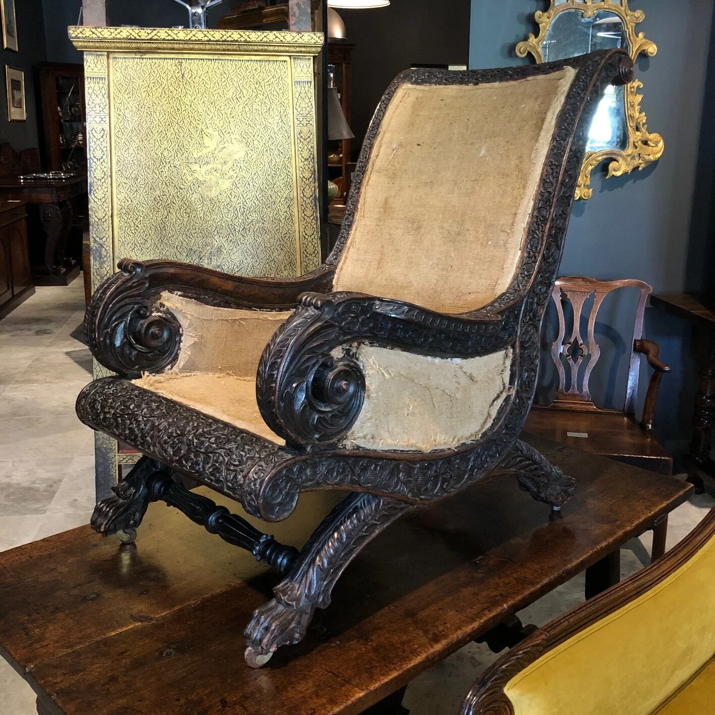 Mid 19th Century Anglo Indian Padouk Wood Chair