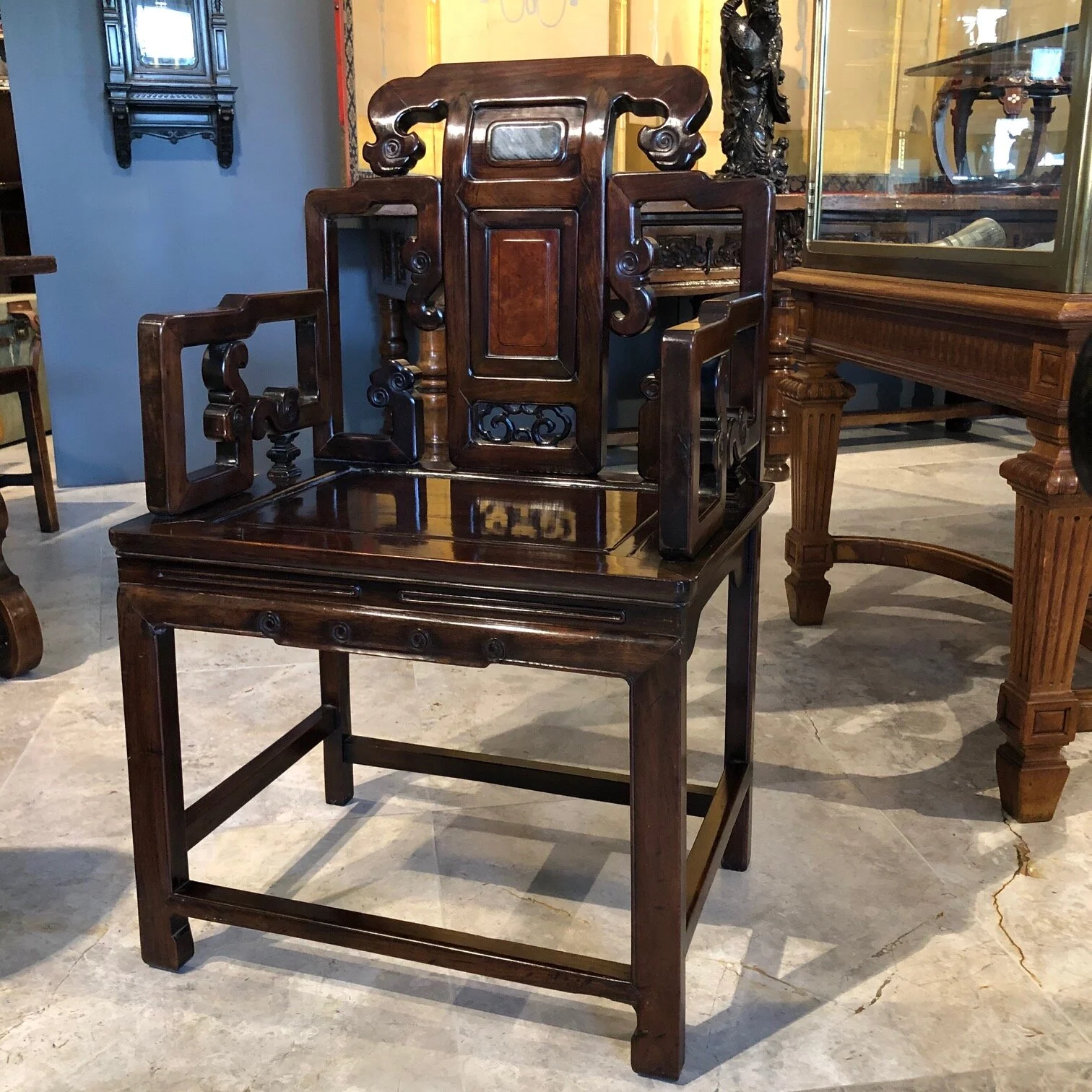 19th Century Chinese Rosewood Armchair 