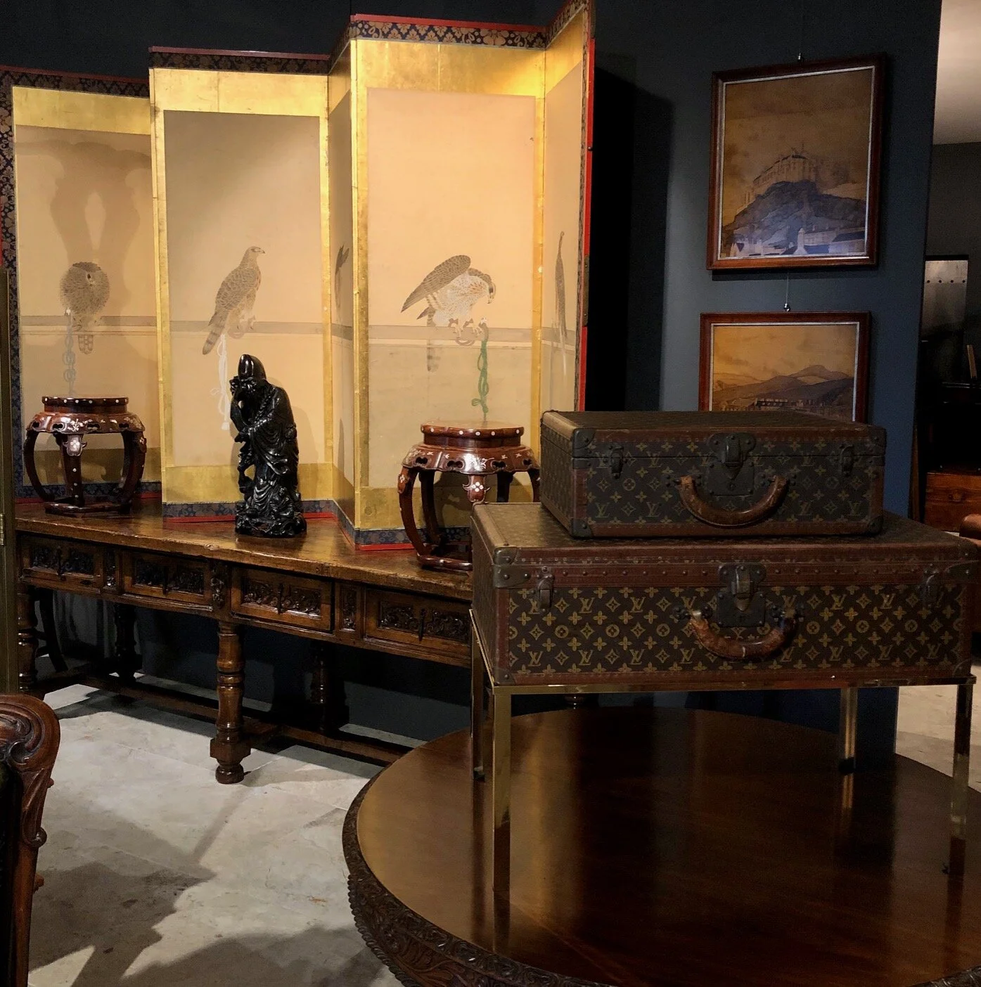 Large Japanese Meiji period Folding Screen