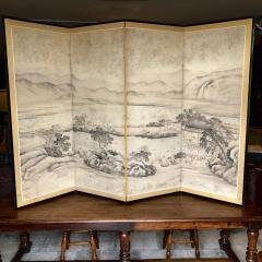 A decorative Japanese Meiji period folding screen.
