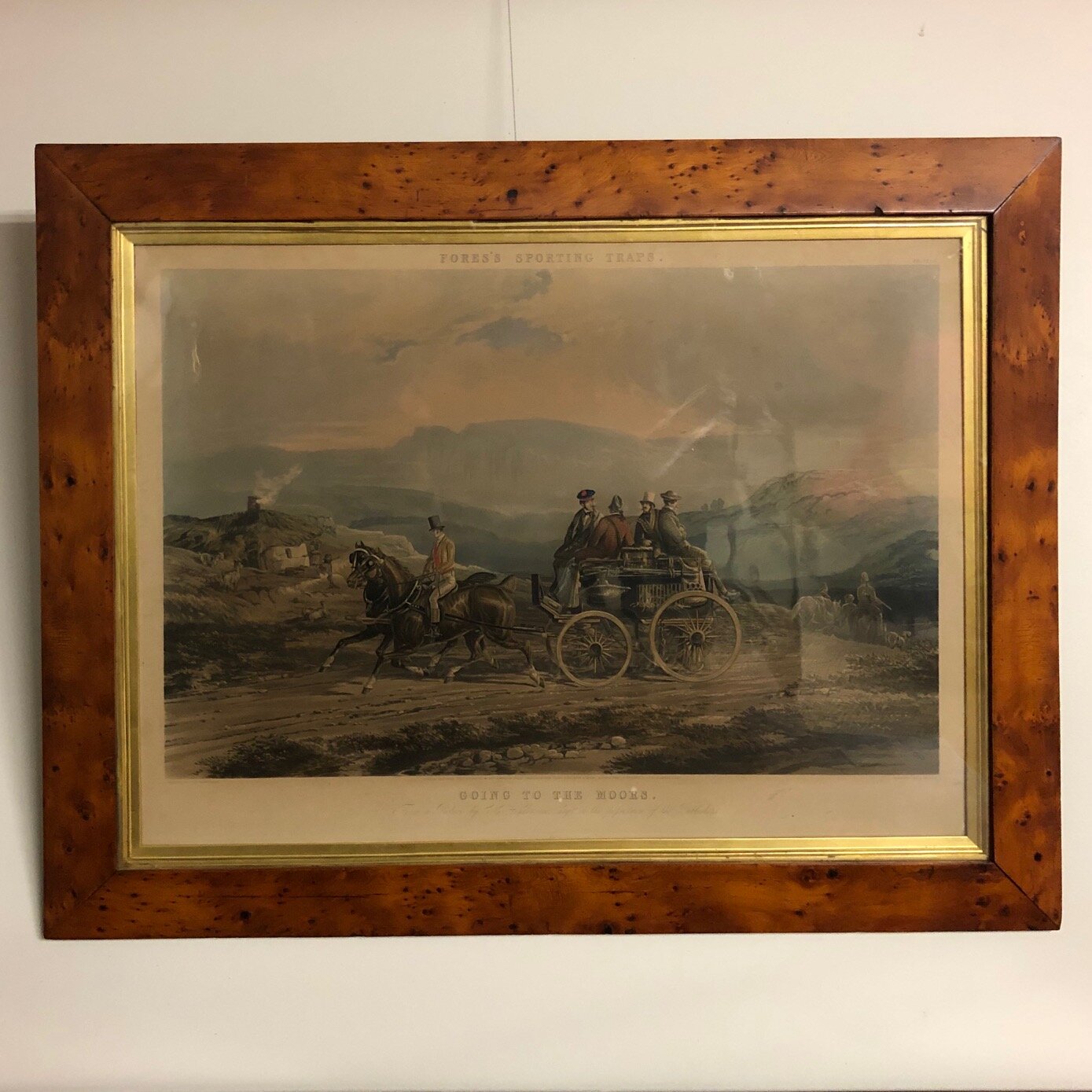 A large mid 19th century Tasmanian birds eye Huon Pine frame