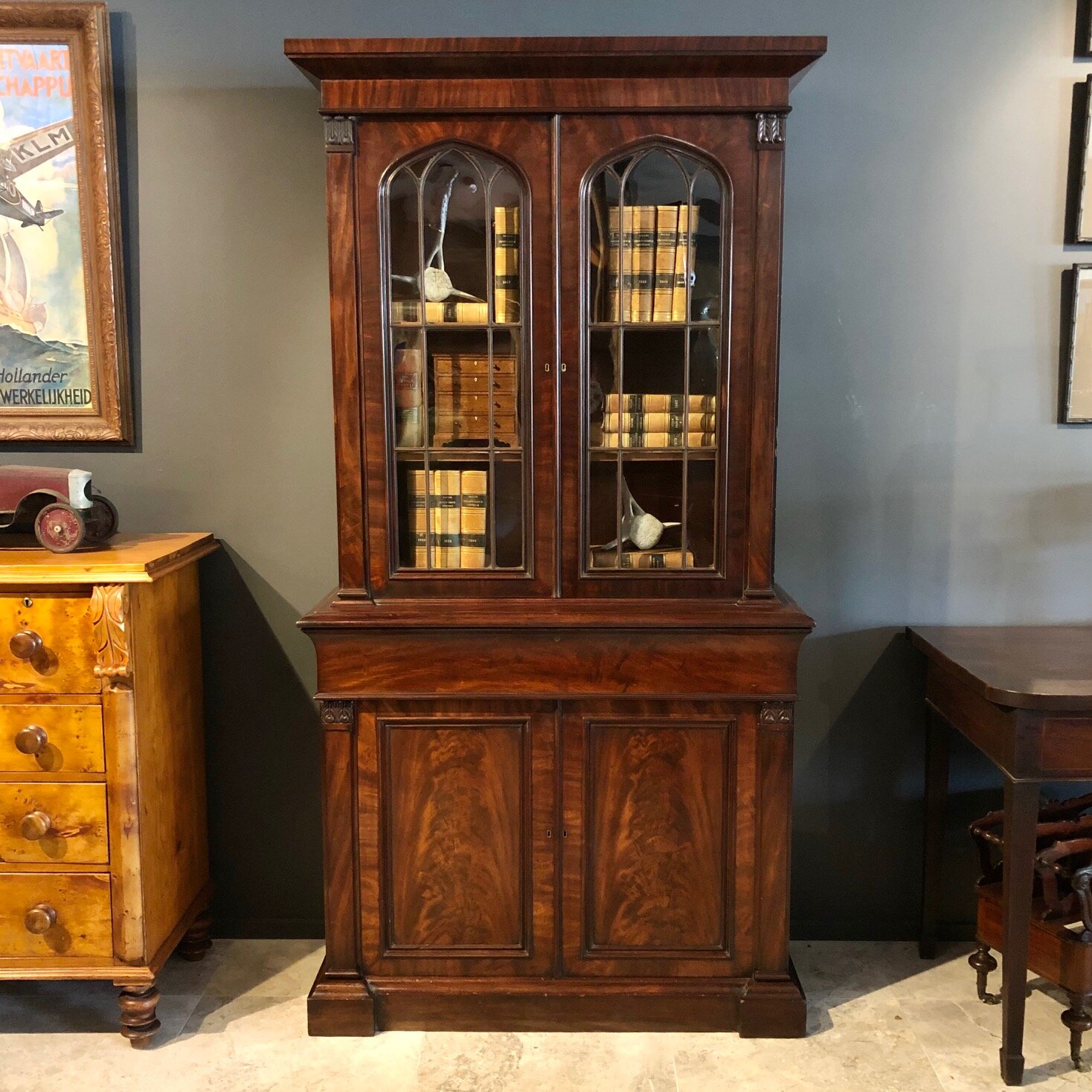 Wonderful quality William IVth flame mahogany bookcase