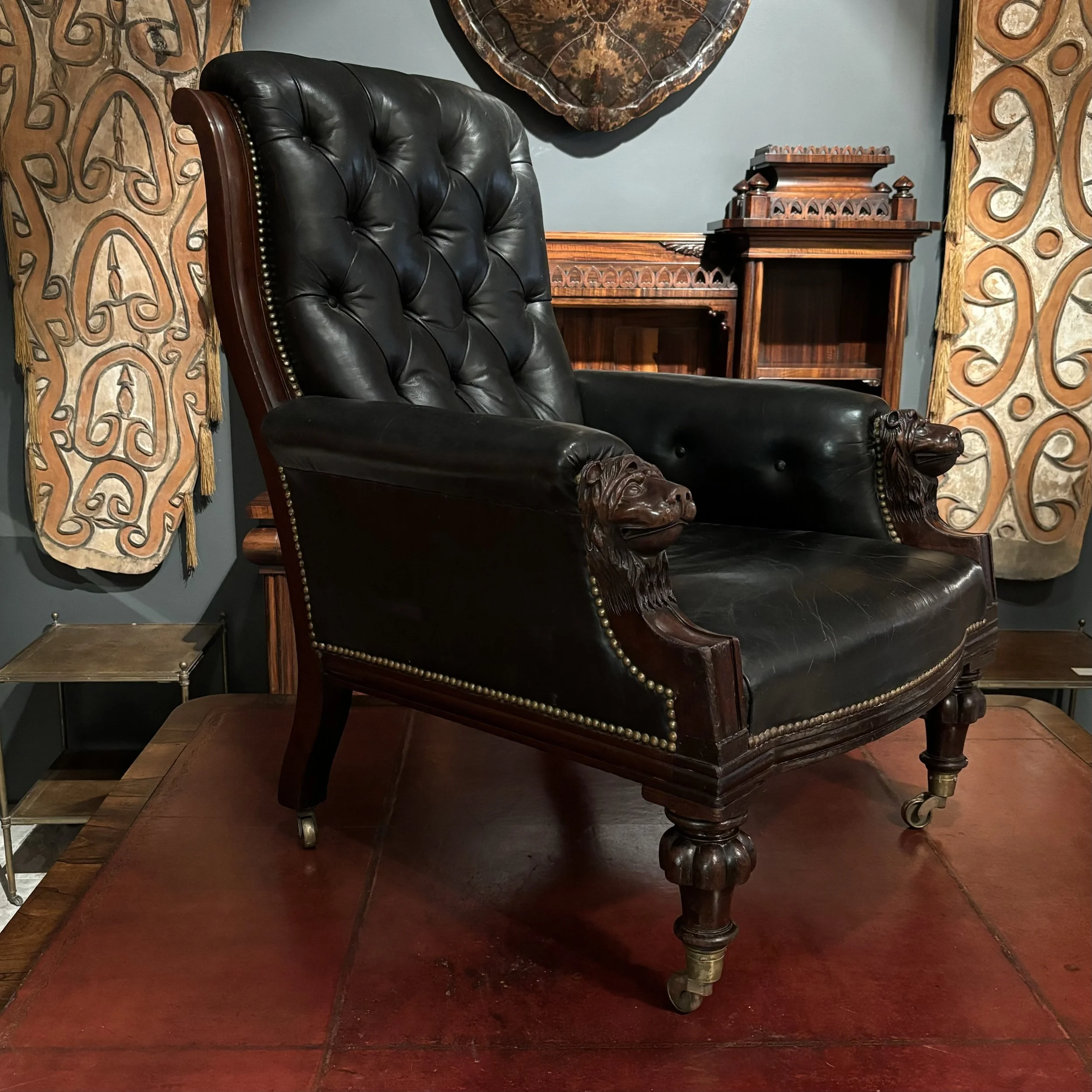 Antique-English-leather-carved-mahogany-lions-head-armchair-3.jpeg