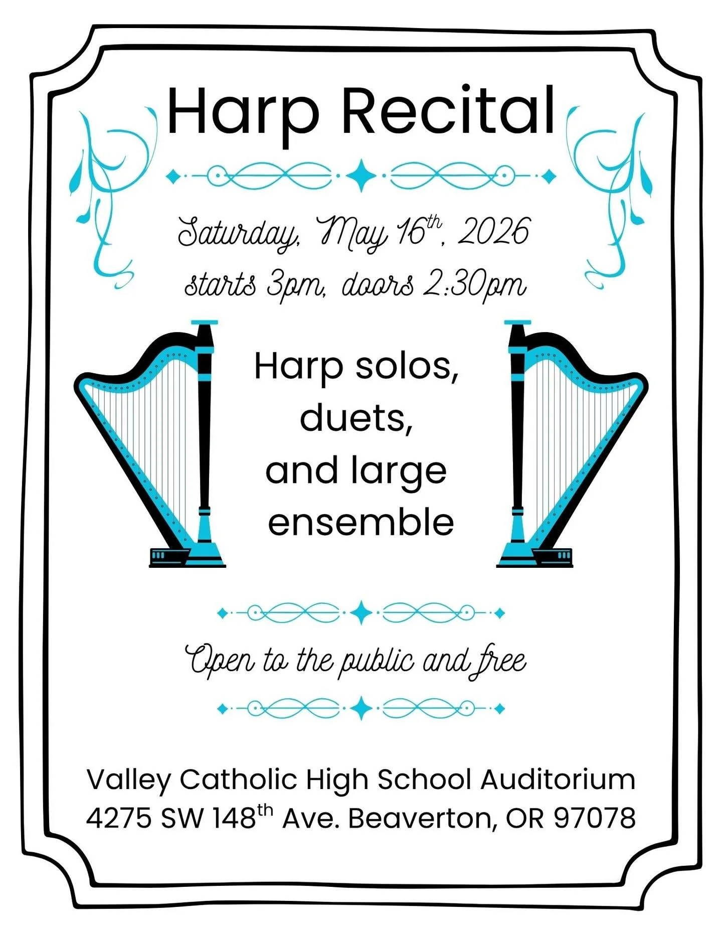 Coming up in just a few short weeks! ✨🪉💙
It&rsquo;s looking like 22 amazing performers will grace with solos, duets, and a 15 piece harp ensemble! 
I&rsquo;m so excited!