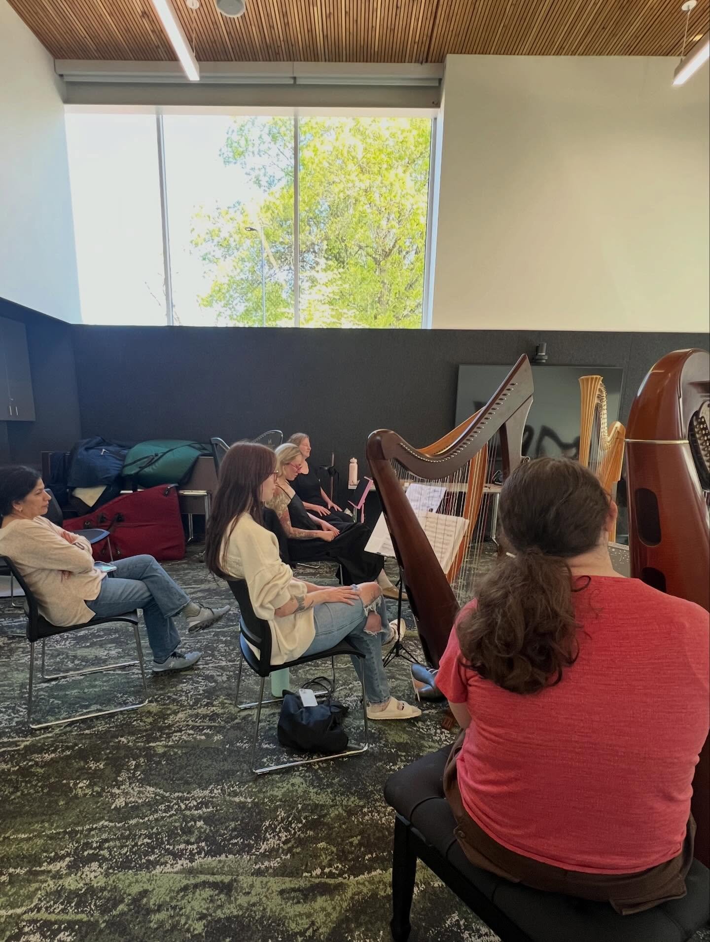 I adore these students!!! ✨🪉
Our library meetup this month turned into recital prep. 🪉We practiced our ensemble pieces with so much counting! 
🪉We went over a performance guide and learned out to prep our pieces for the stage! 
🪉We heard truly be