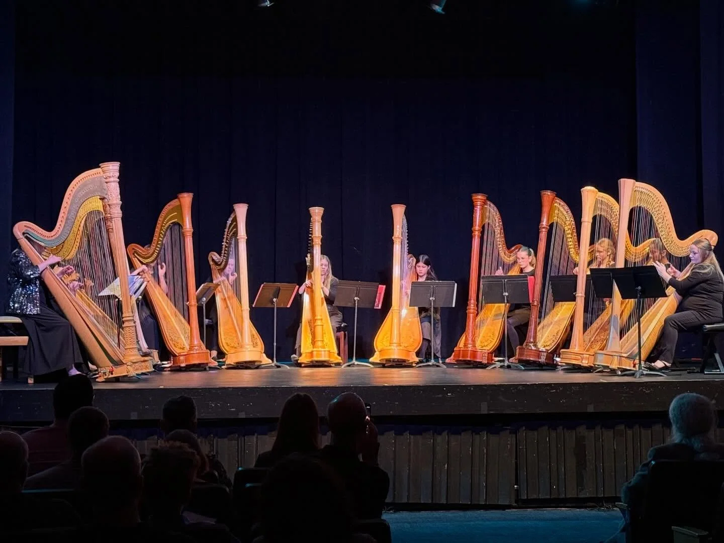 Playing with the lovely @uofucrimsonharps brings me back to my college days! I truly love playing harp ensemble music and this was such a sweet group of students. Three of my students joined on stage for the final pieces and I was blown away! Even th