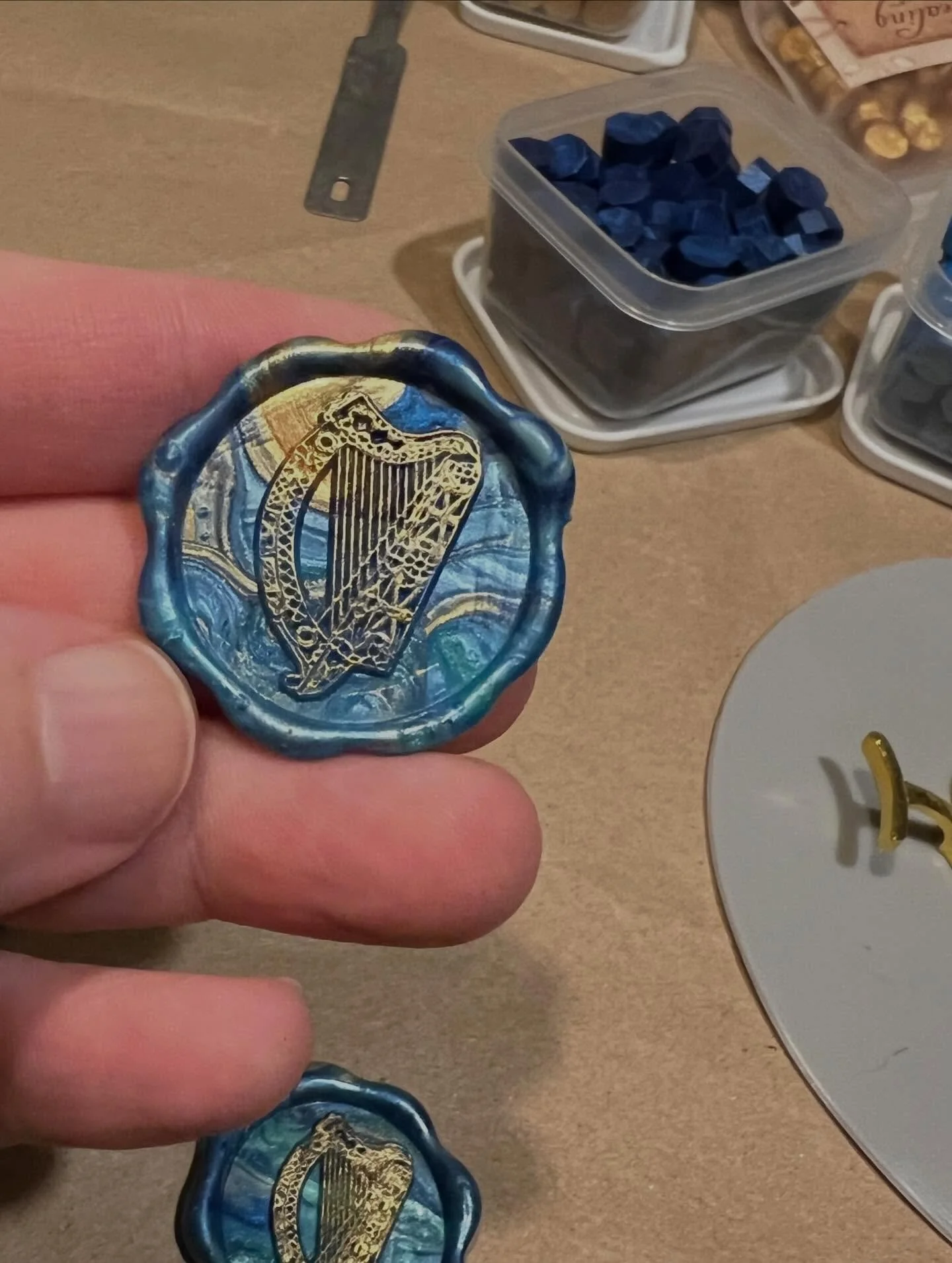 All students who participated in the recital got a certificate with a handmade wax seal! With the ensemble pieces being The Blue Danube, The Water is Wide, and Under the Sea, I went with a &ldquo;water&rdquo; theme. I found a really pretty Celtic har