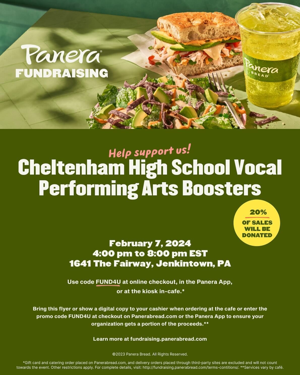 Come support the Vocal Arts Program by heading out to Panera tomorrow from 4-8 pm!!!
