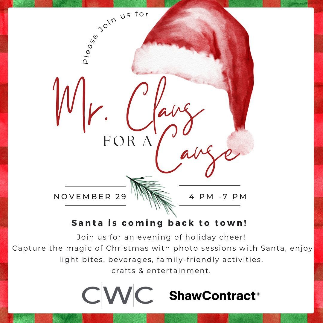 Join @cwcofficefurniture and @shawcontract for an evening of holiday cheer! This year we will be at the Shaw Contract Showroom where we&rsquo;d love to treat you in capturing the magic of Christmas with a photo sessions with Santa! Join us for light 