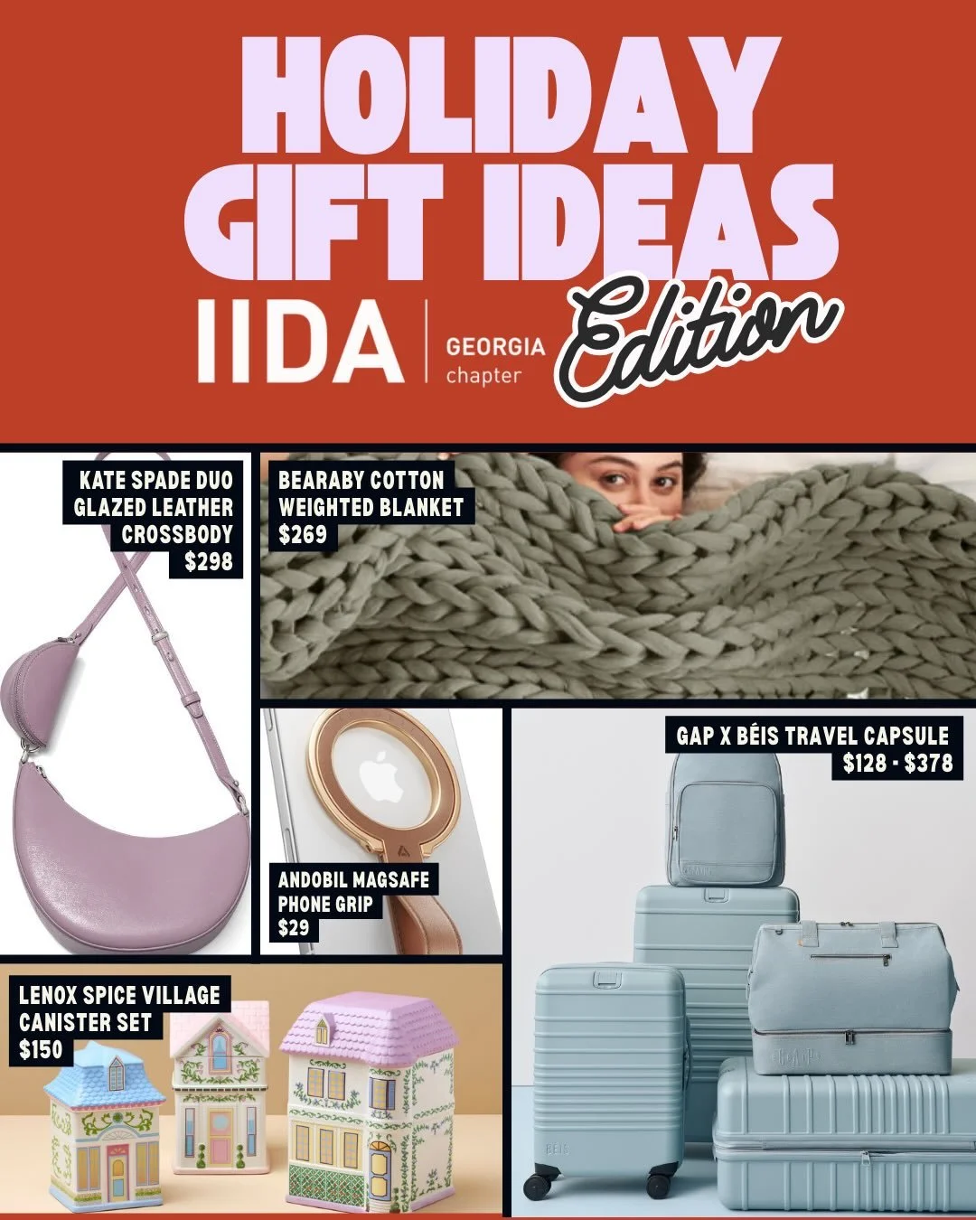 For those of us still struggling to wrap up the Holiday shopping, our IIDA Board is here to help!  Swipe to see a few of our favorite things, for this year Aa nd let us know in the comments what&rsquo;s on your list! ( sharing is caring) ✨🎁🎄🎅🏿🤶?