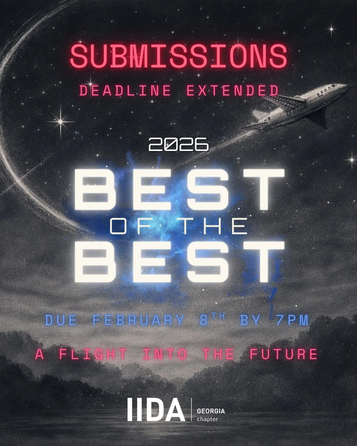 🚨 Attention passengers&hellip;
This is your IIDA Best of the Best flight crew with an important update. After a quick schedule adjustment, we&rsquo;ve extended the submission deadline by 48 hours!

Submissions are now due Sunday, February 8th by 7:0