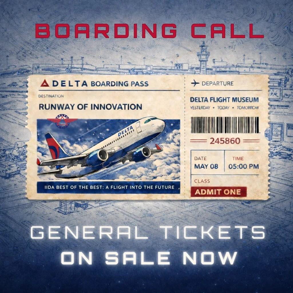 ATTENTION: it&rsquo;s time to secure your seat. ✈️

General Ticket Sales for the 2026 IIDA Best of the Best: A Flight Into the Future are OPEN. An email will be sent with everything you need to reserve your ticket and join us for an unforgettable eve
