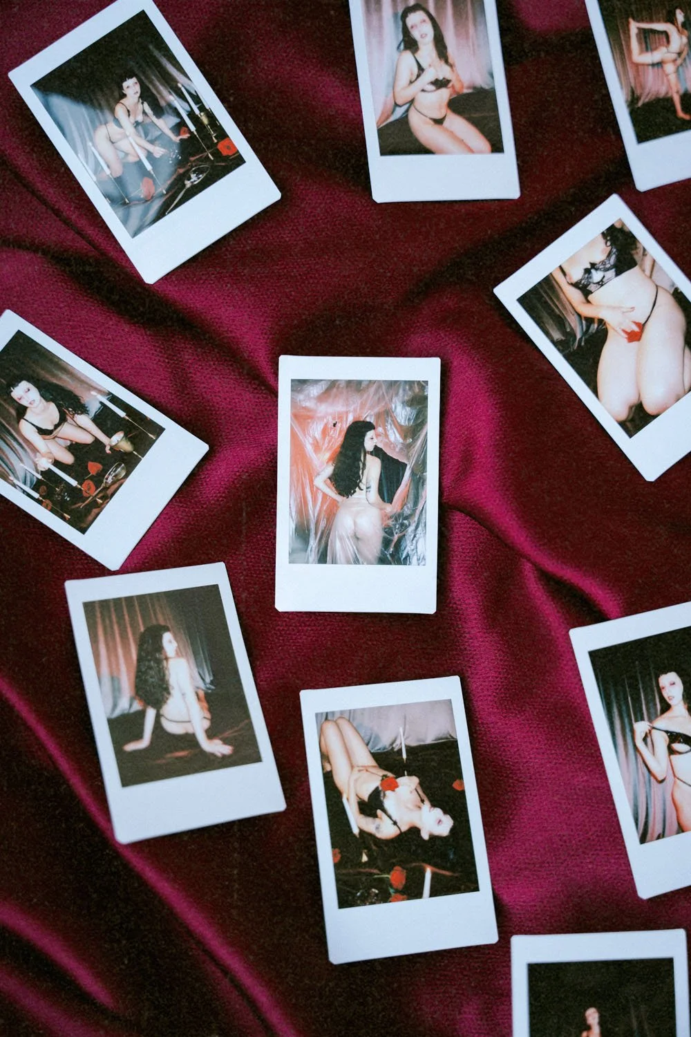 Polaroid prints of a boudoir session in Toronto, Ontario